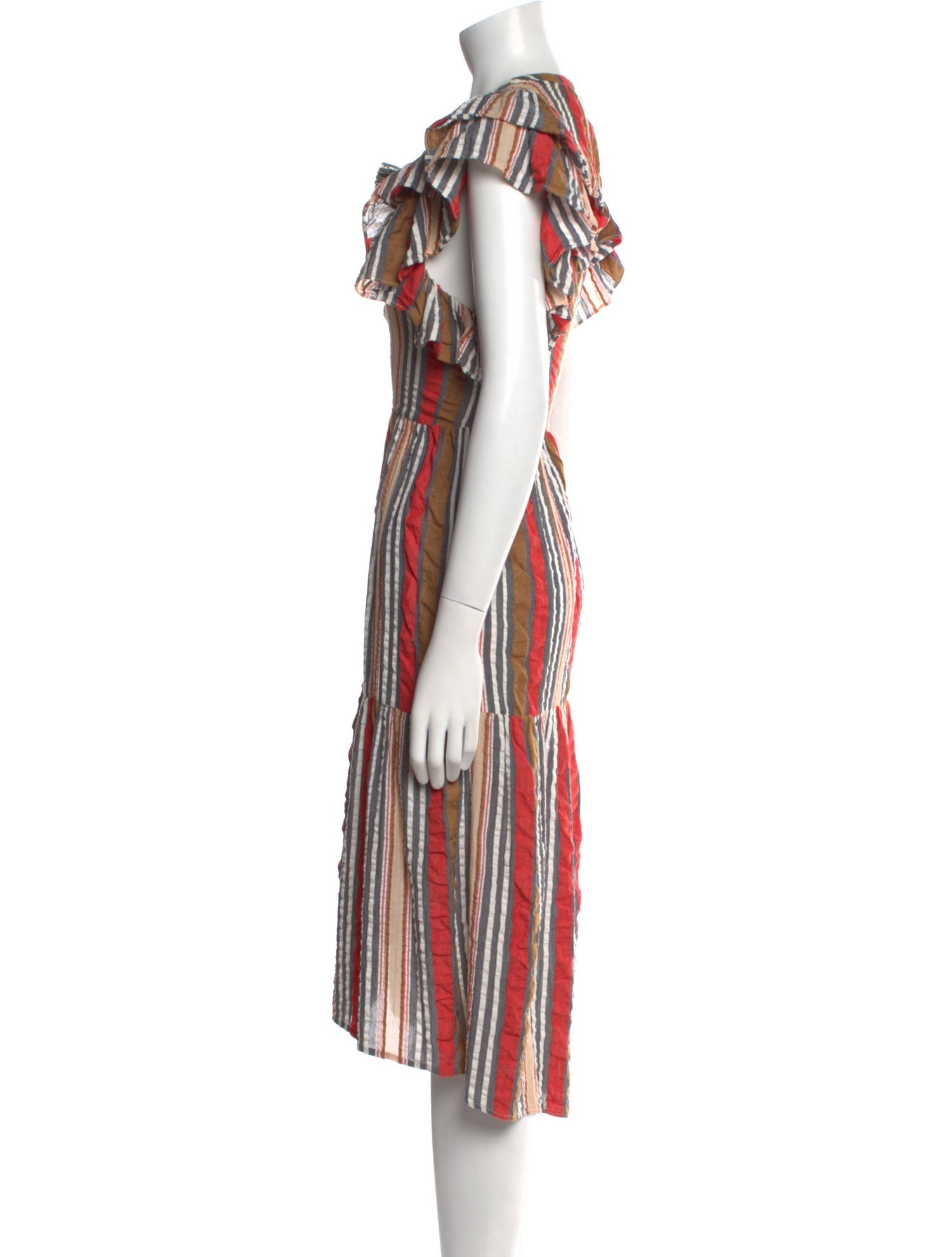 Ulla Johnson Striped Midi Length Dress