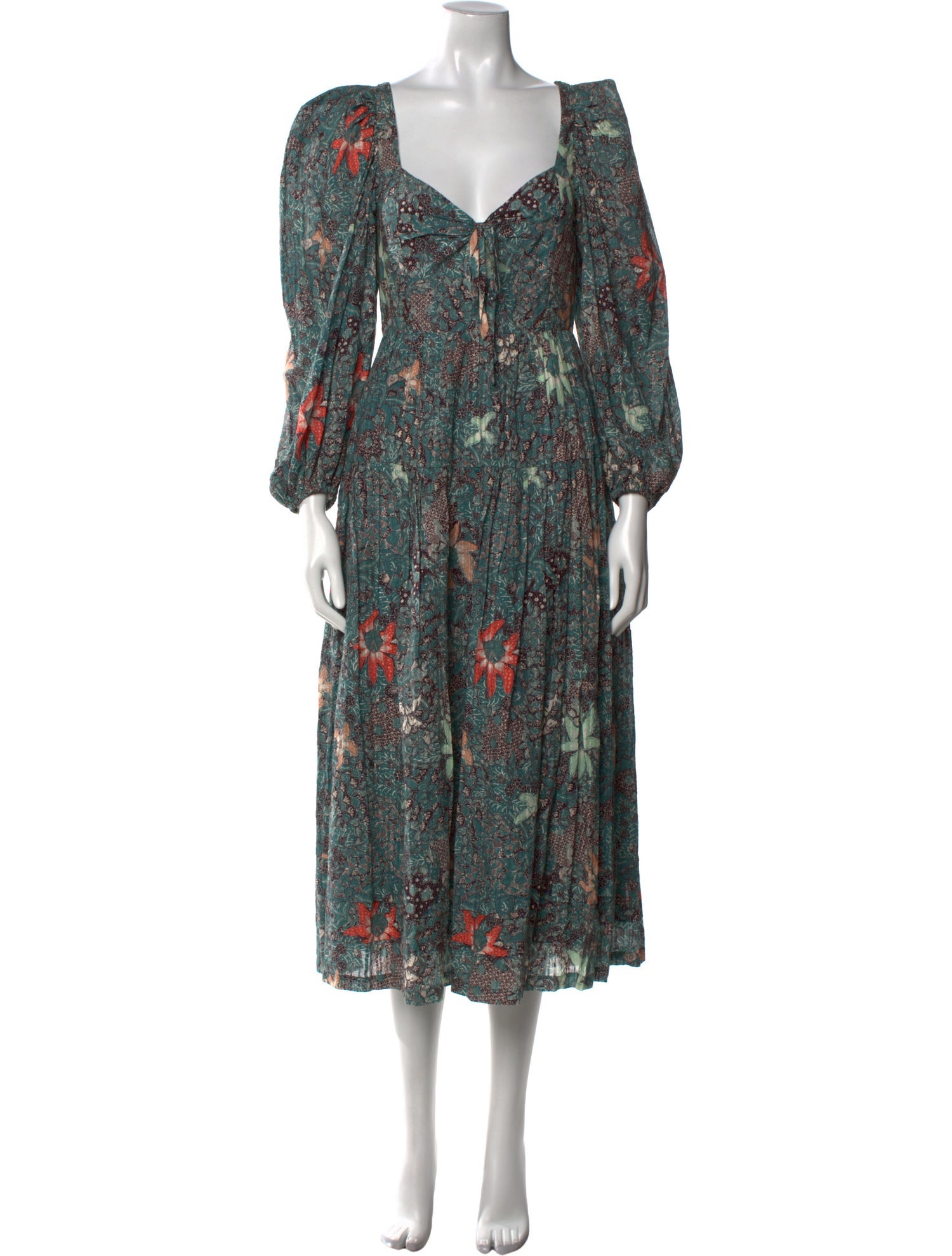 Ulla Johnson Floral Print Midi Length Dress