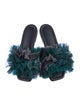 Ulla Johnson Leather Ruffle Embellishment Slides