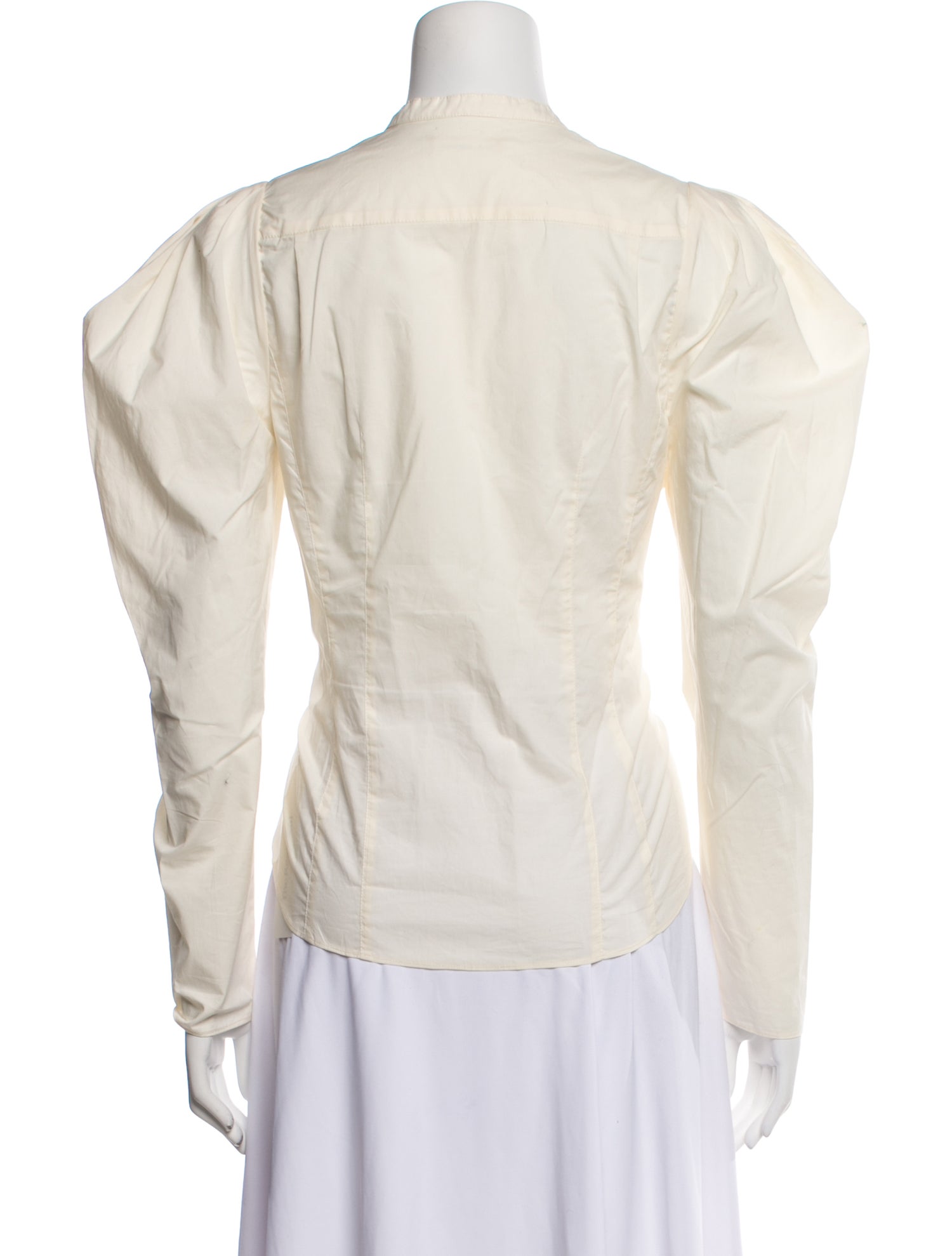 Ulla Johnson Mock Neck Long Sleeve Button-Up Top