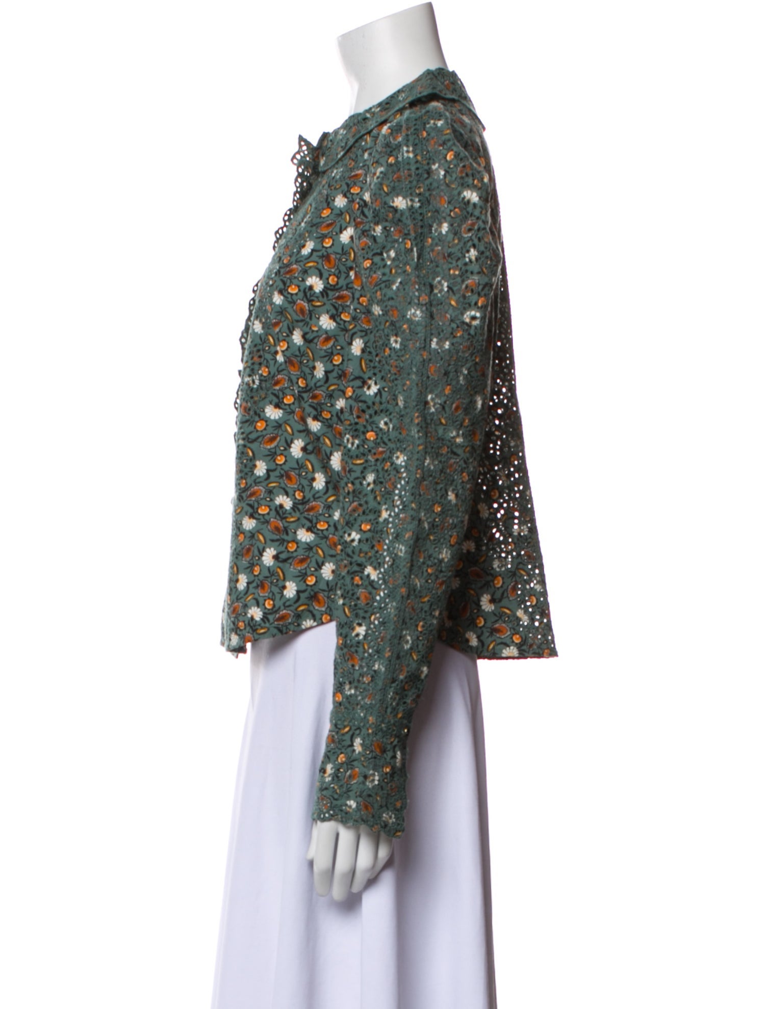 Ulla Johnson Floral Print Crew Neck Blouse