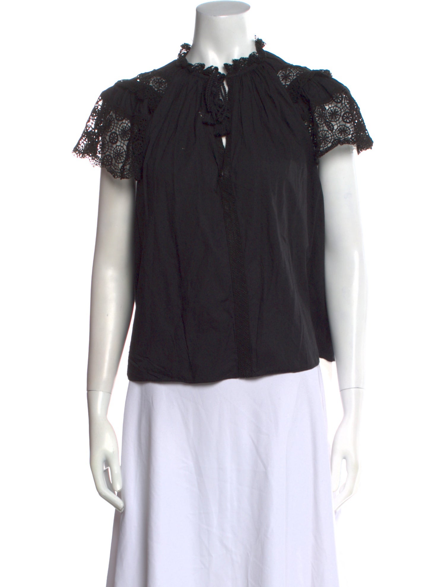 Ulla Johnson Mock Neck Short Sleeve Blouse