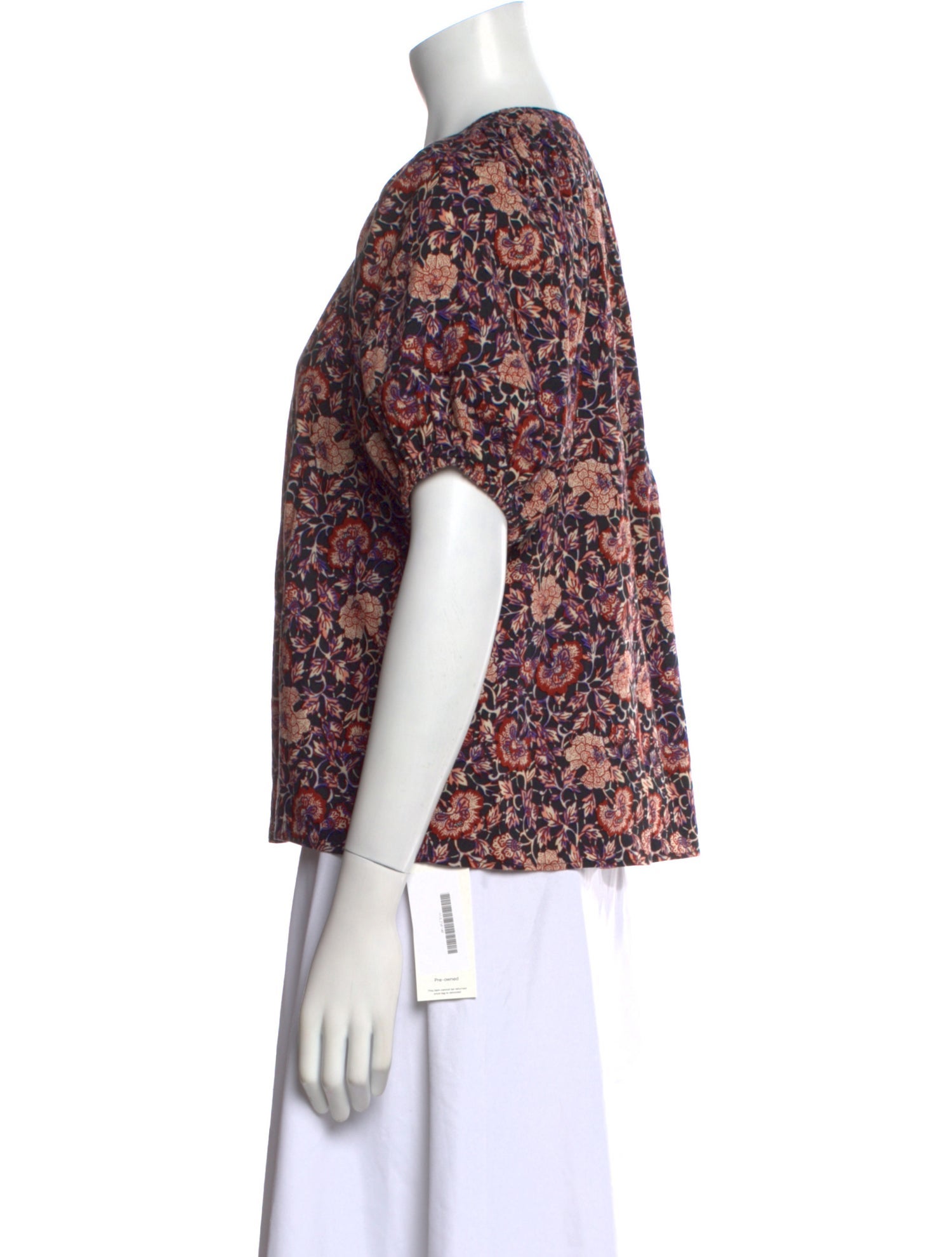 Ulla Johnson Floral Print Crew Neck Blouse