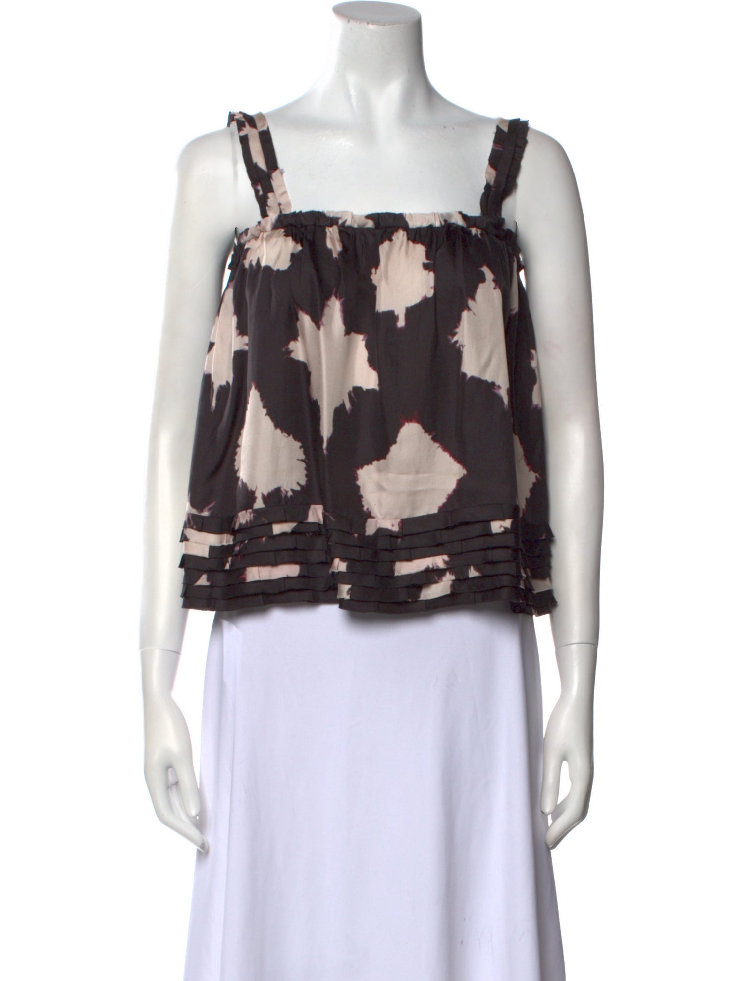Ulla Johnson Silk Printed Crop Top