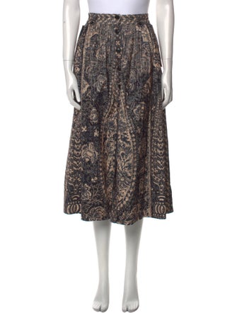Ulla Johnson Floral Print Midi Length Skirt