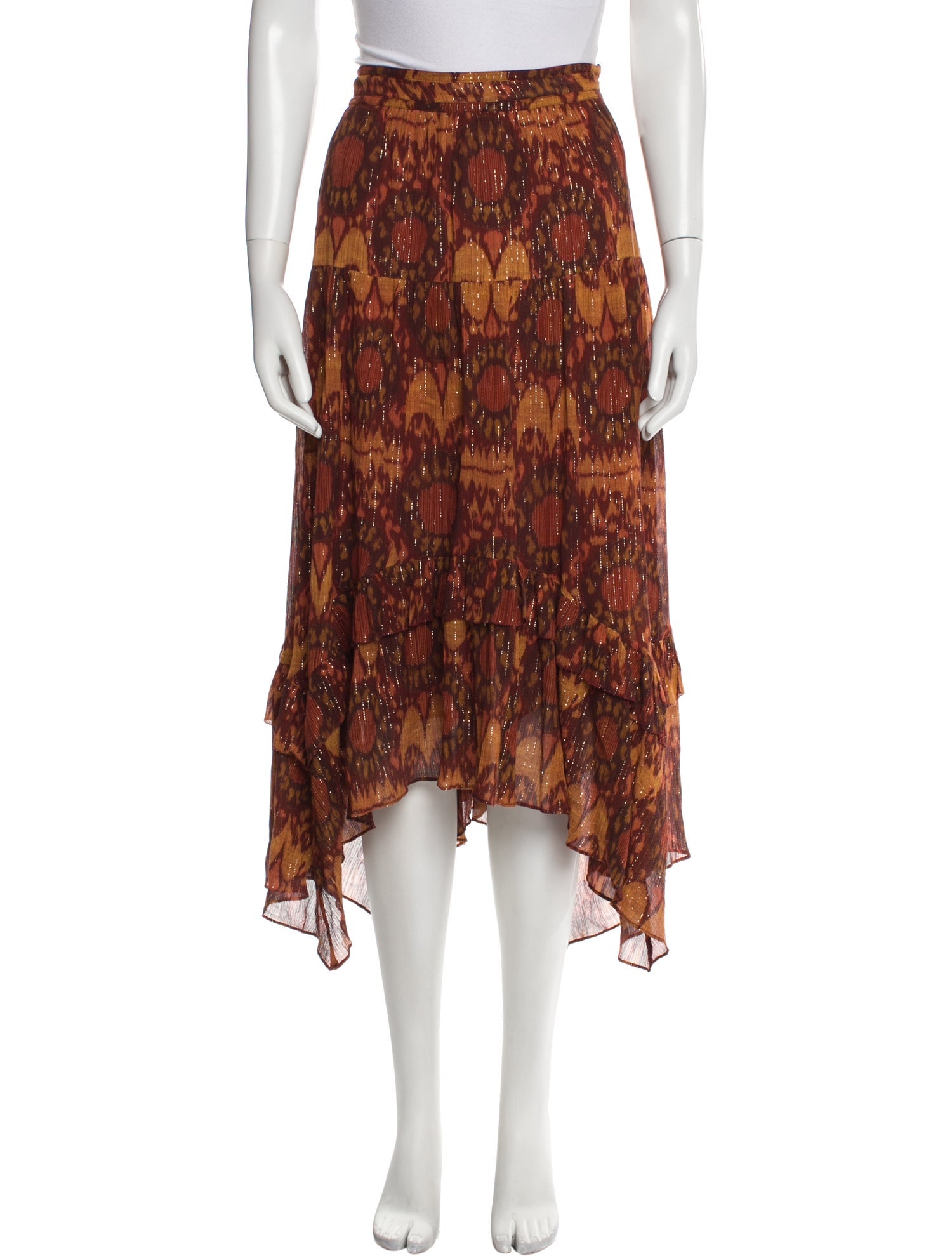 Ulla Johnson Floral Print Midi Length Skirt