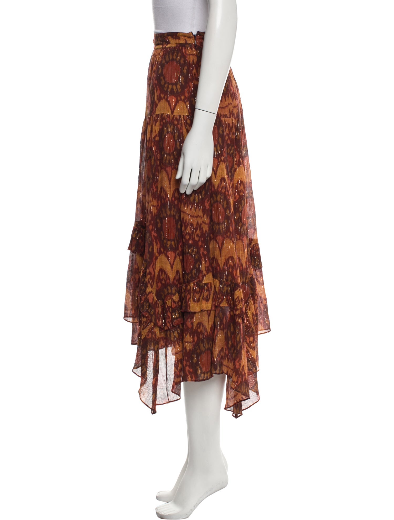 Ulla Johnson Floral Print Midi Length Skirt