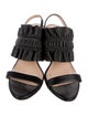 Ulla Johnson Leather Ruffle Embellishment Slingback Sandals