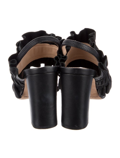 Ulla Johnson Leather Ruffle Embellishment Slingback Sandals