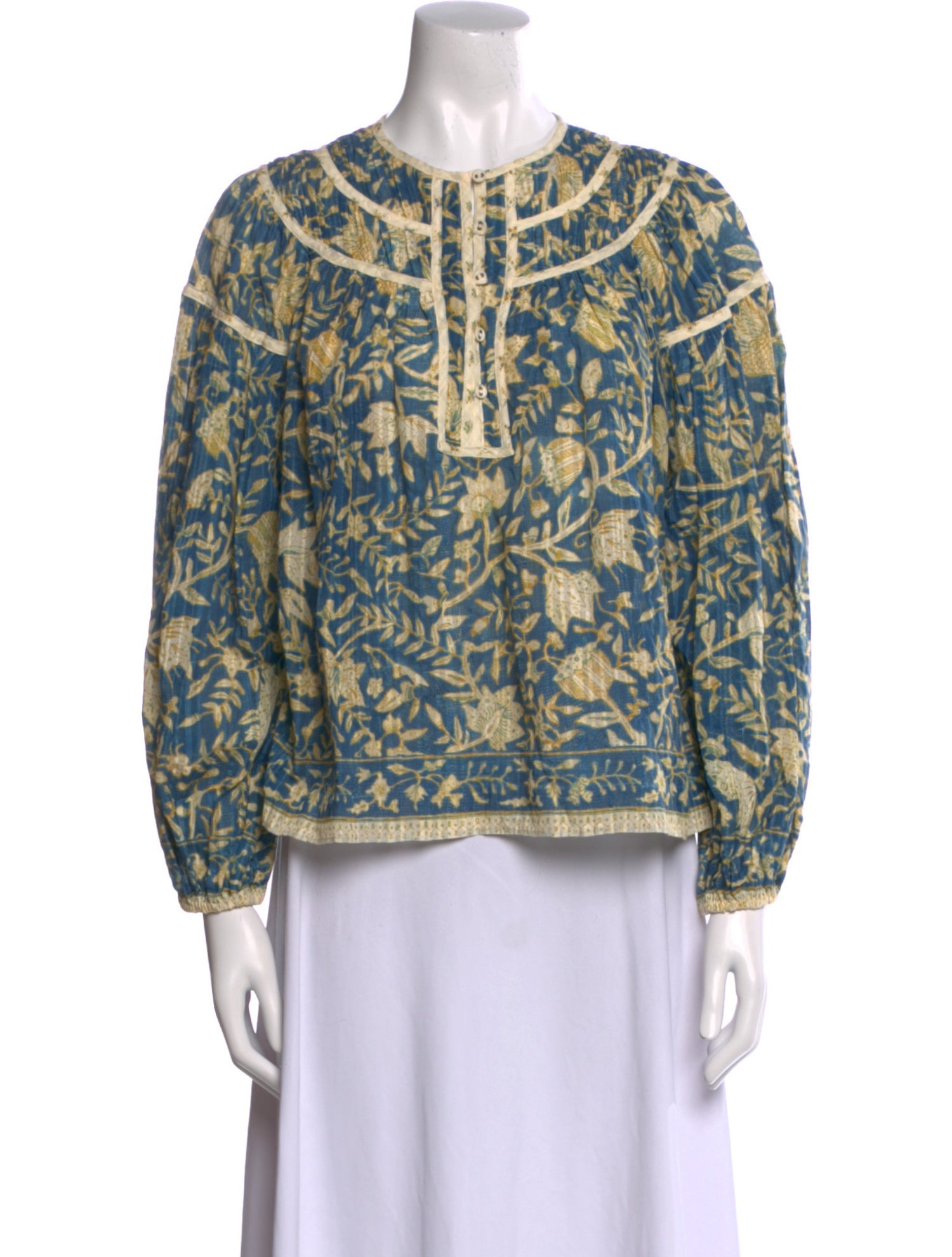 Ulla Johnson Printed Crew Neck Blouse