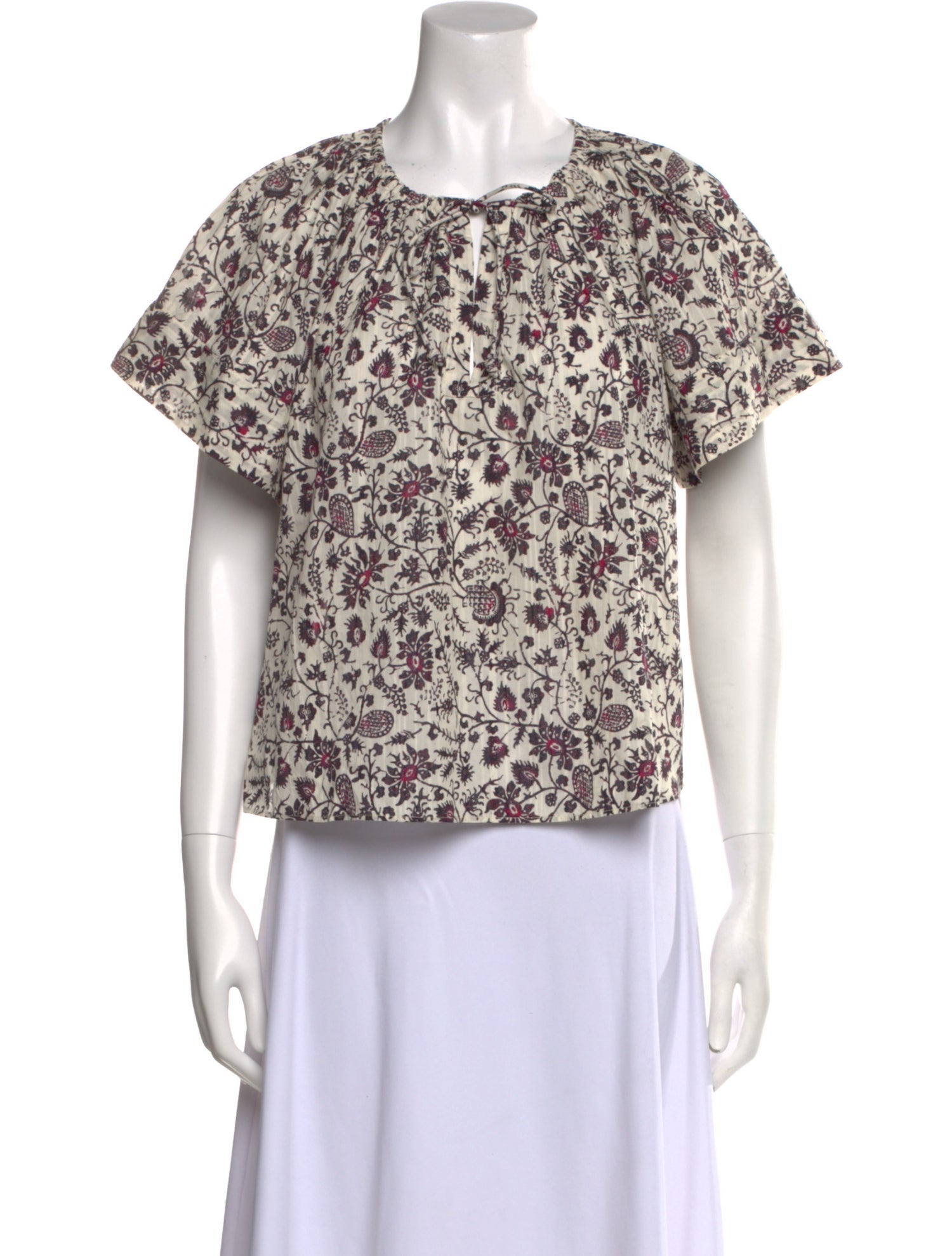 Ulla Johnson Floral Print Crew Neck Blouse