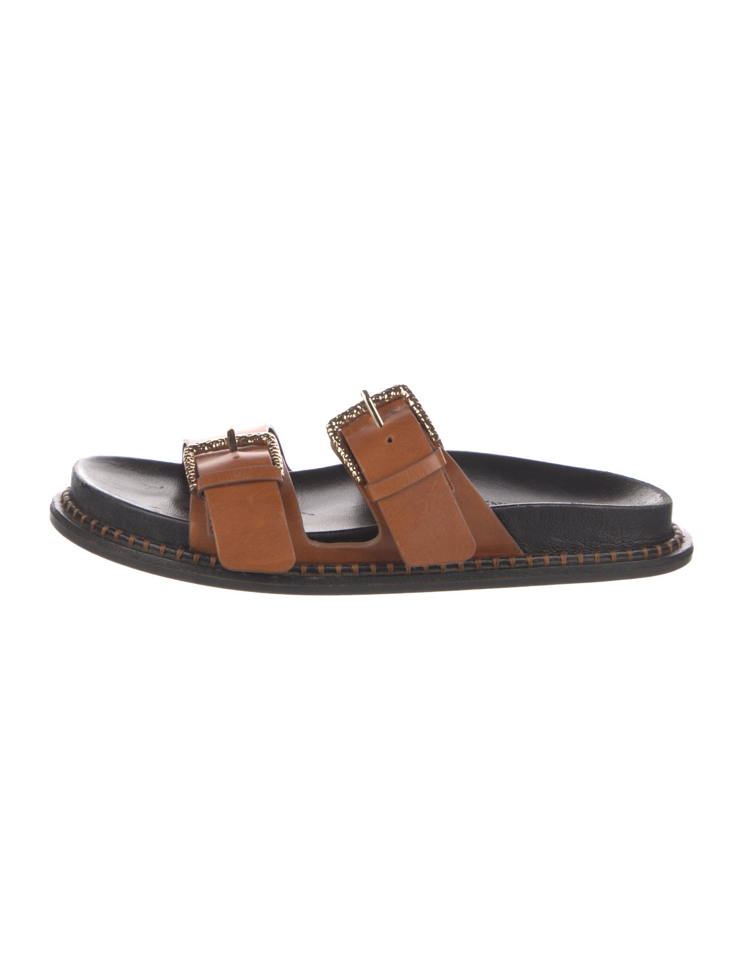 Ulla Johnson Leather Whipstitch Trim Slides