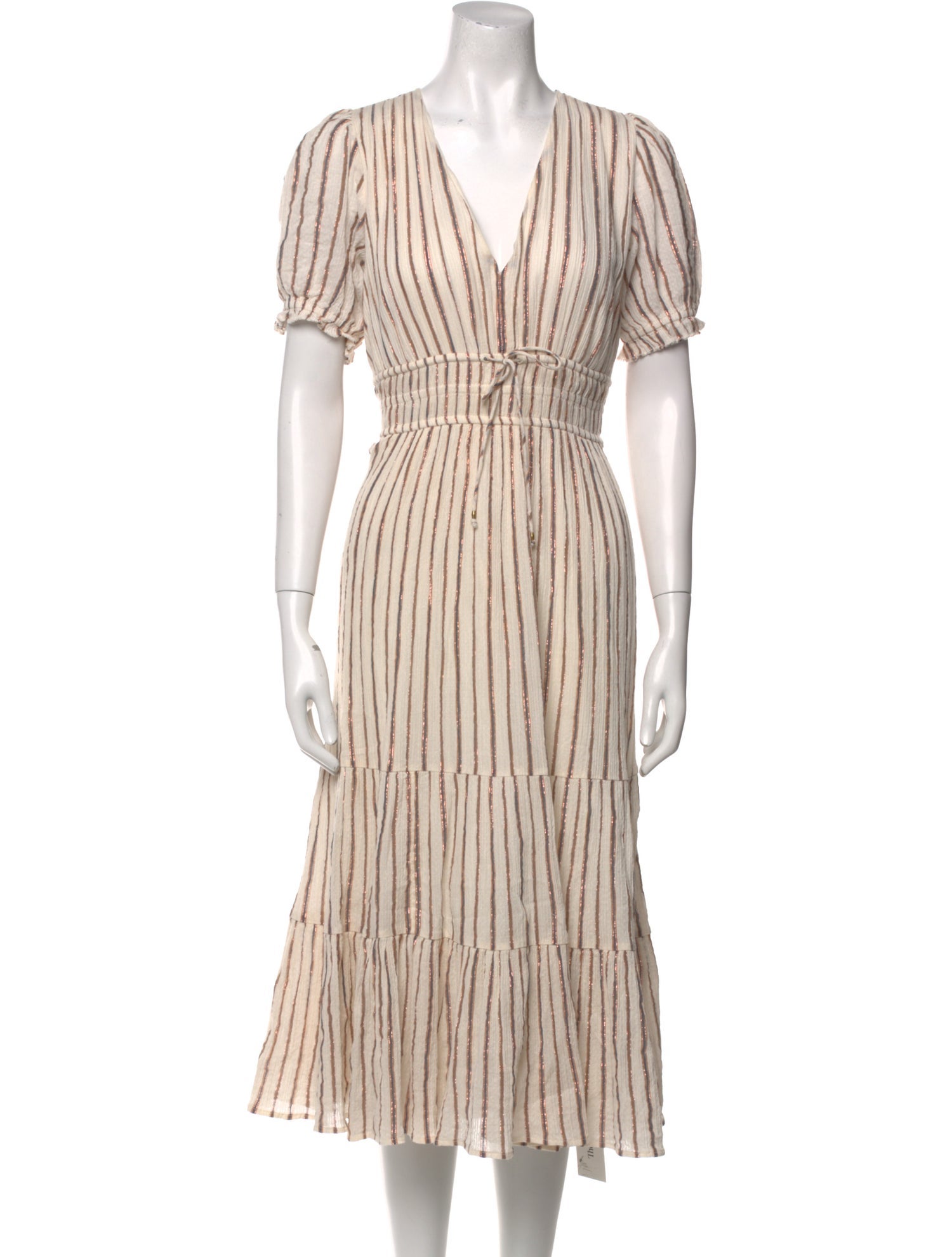 Ulla Johnson Striped Midi Length Dress