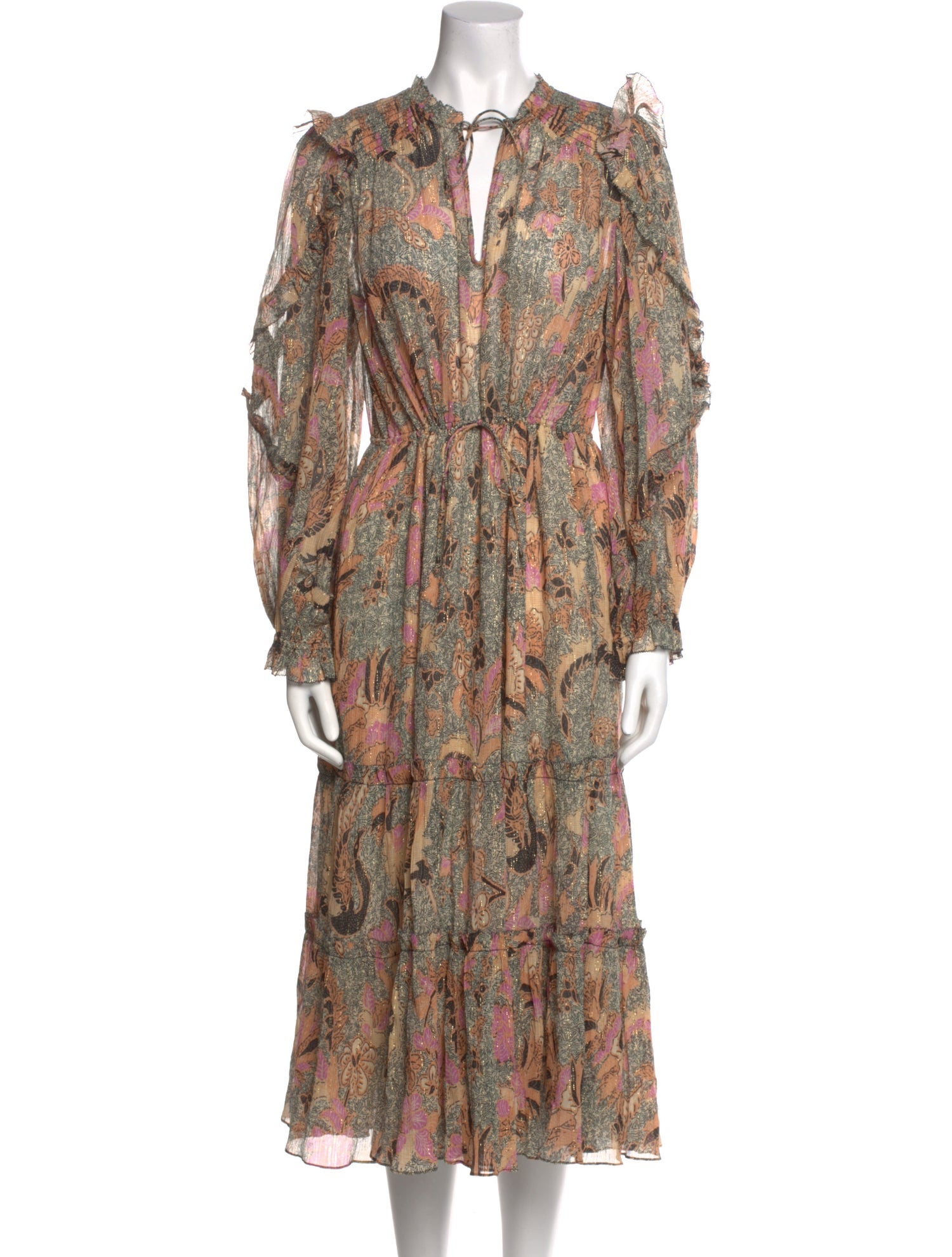 Ulla Johnson Paisley Print Midi Length Dress