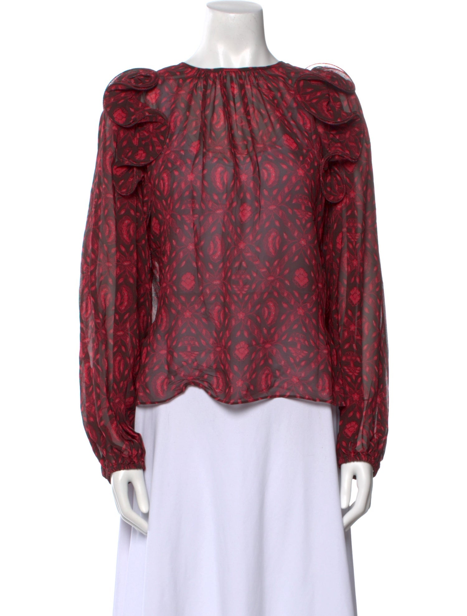 Ulla Johnson Silk Animal Print Blouse