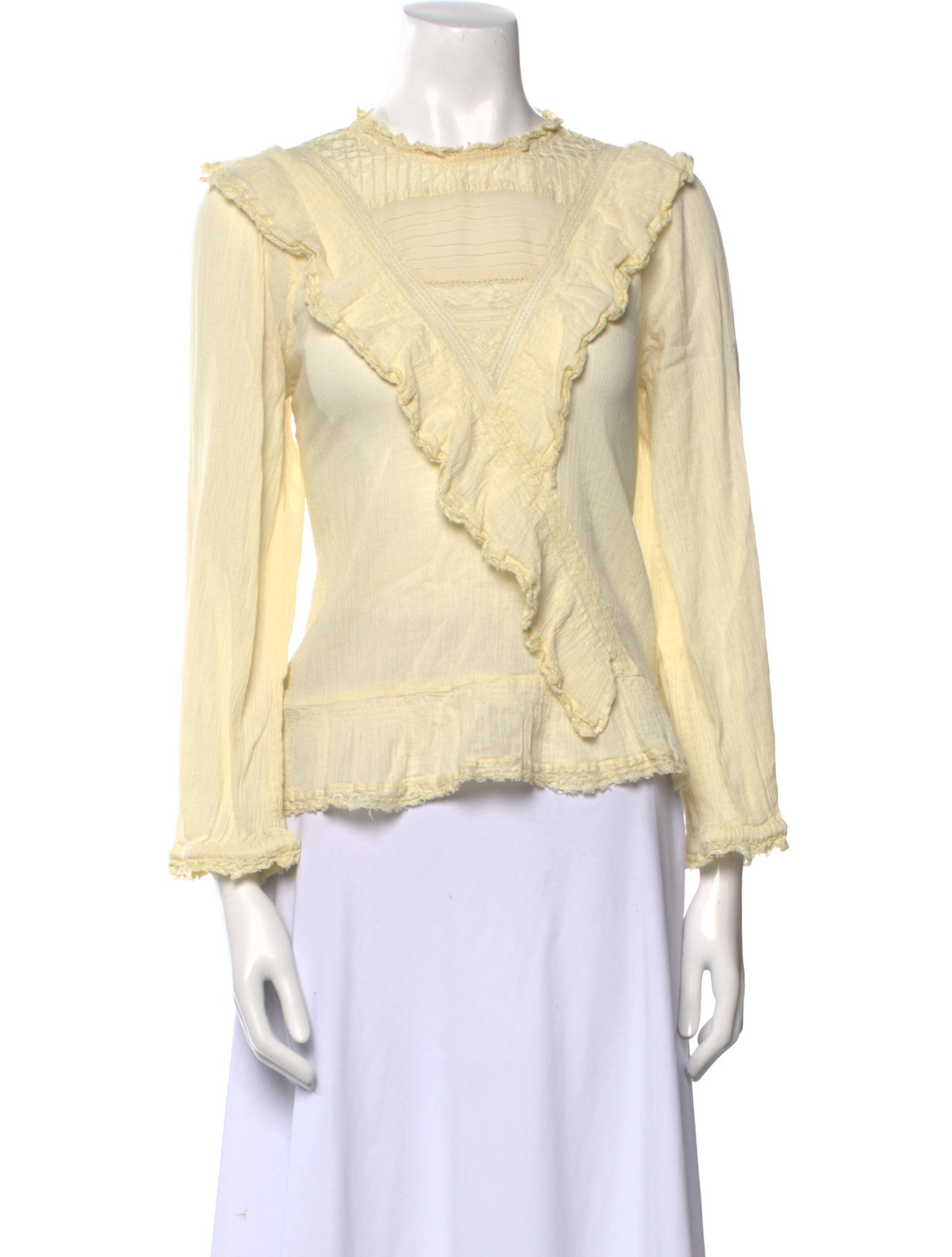 Ulla Johnson Crew Neck Long Sleeve Blouse