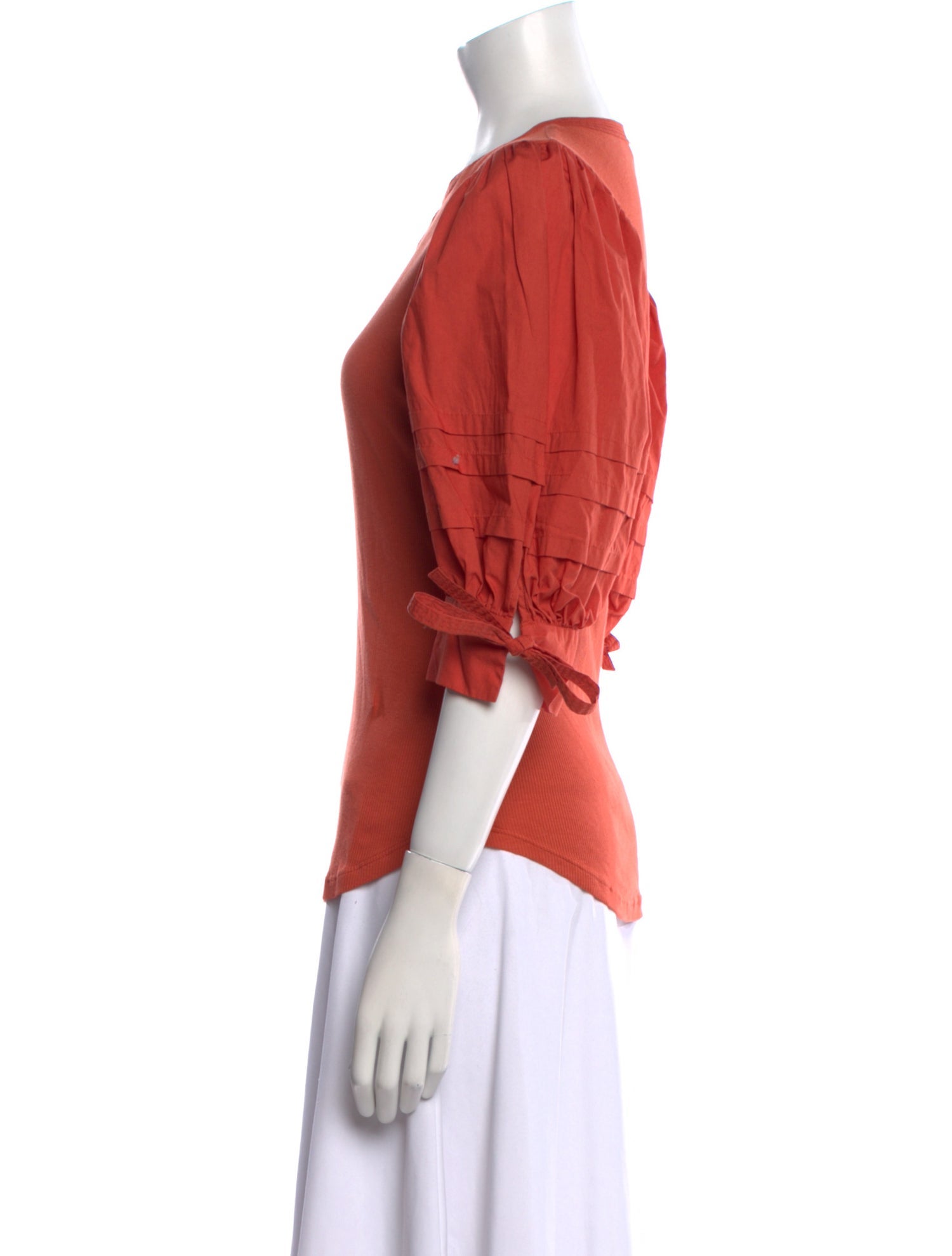 Ulla Johnson Crew Neck Three-Quarter Sleeve Blouse