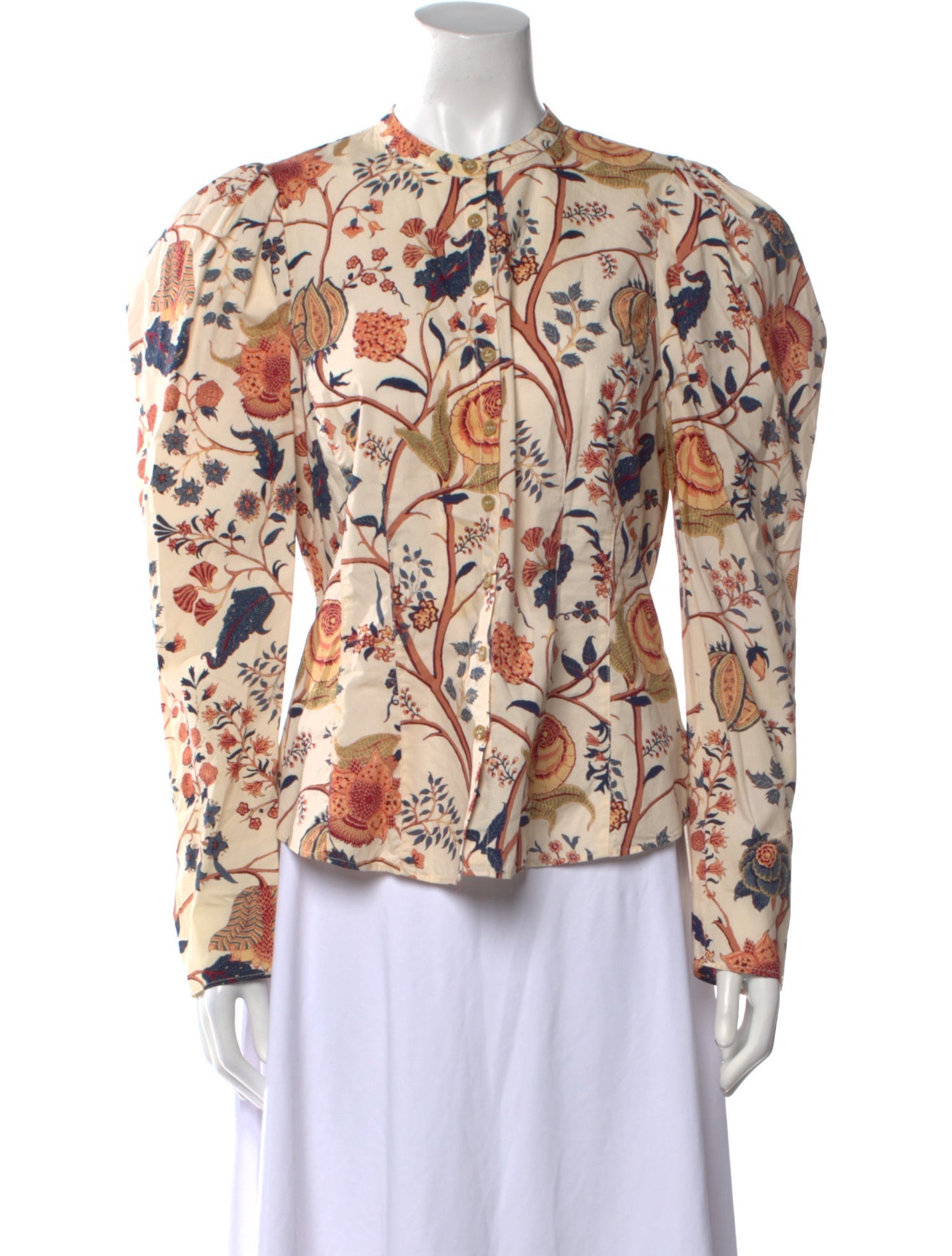 Ulla Johnson Floral Print Mock Neck Blouse