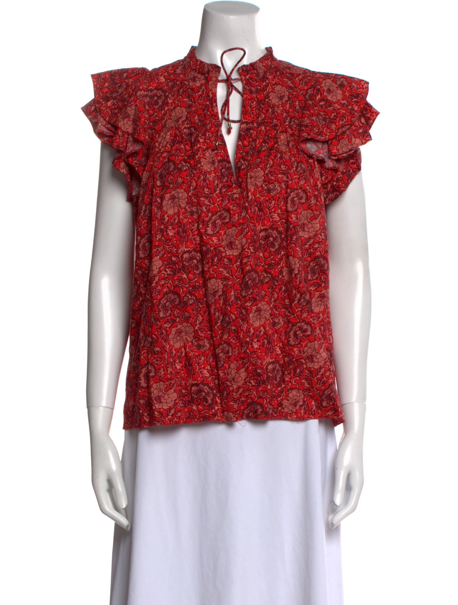 Ulla Johnson Floral Print V-Neck Blouse