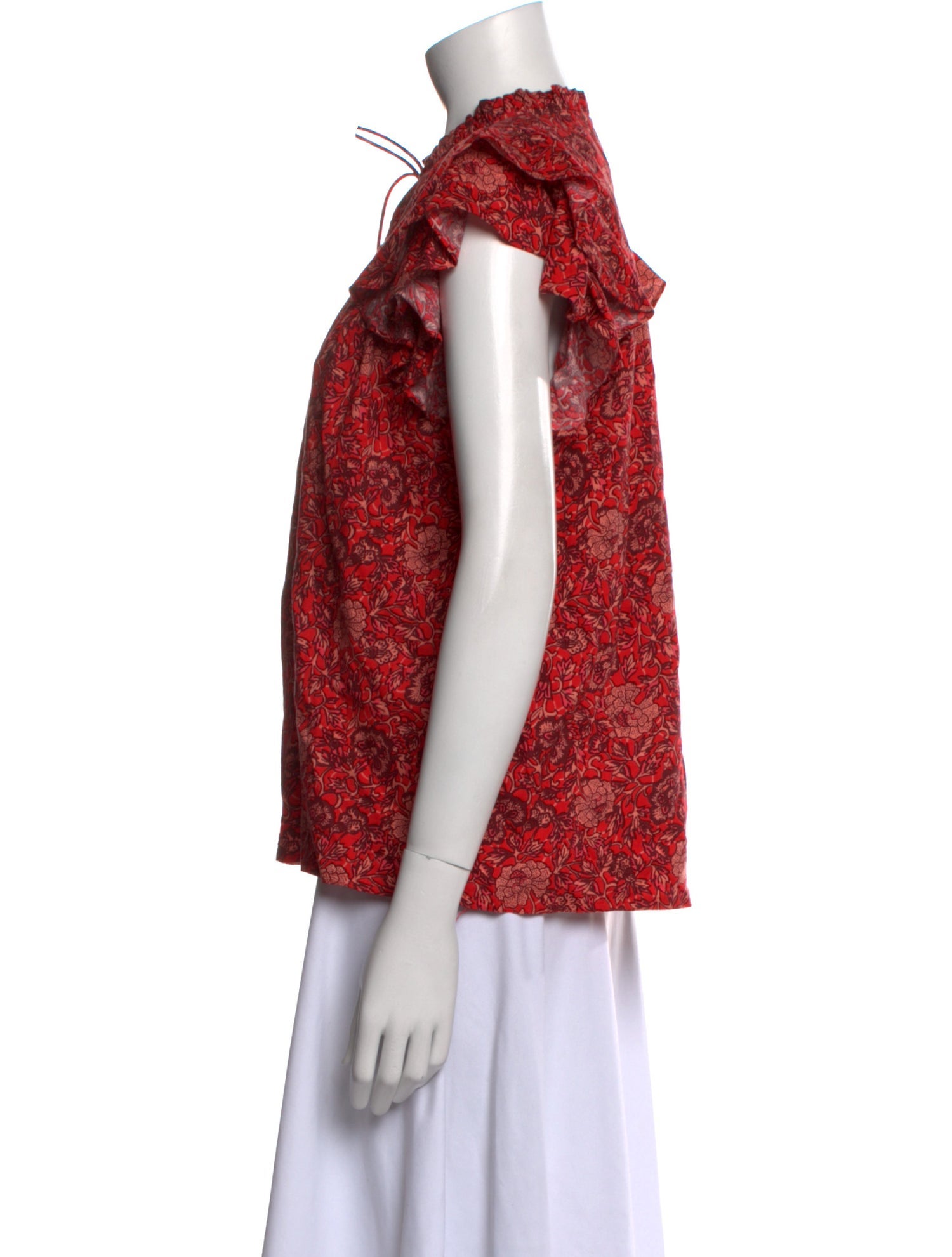 Ulla Johnson Floral Print V-Neck Blouse