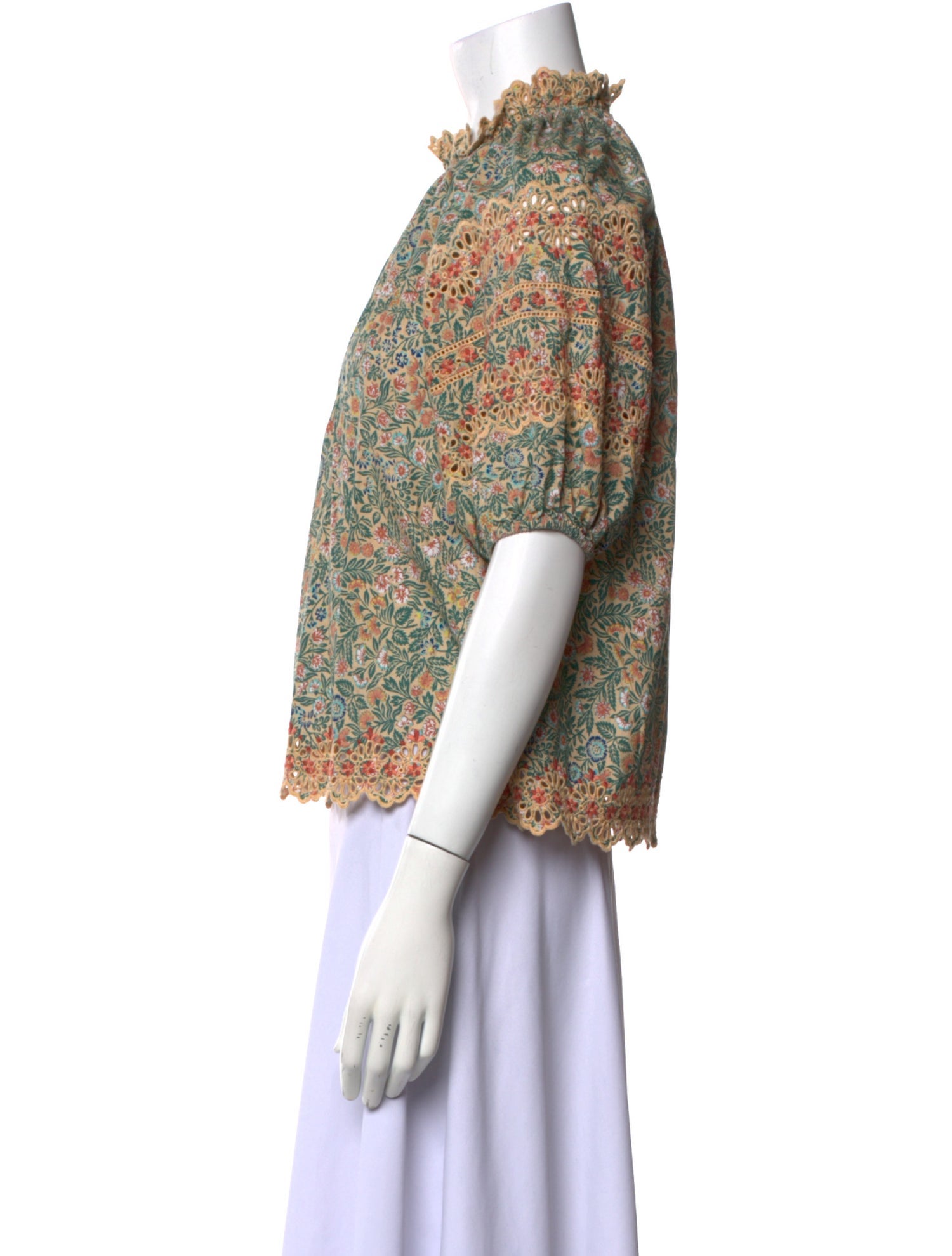 Ulla Johnson Floral Print Mock Neck Blouse