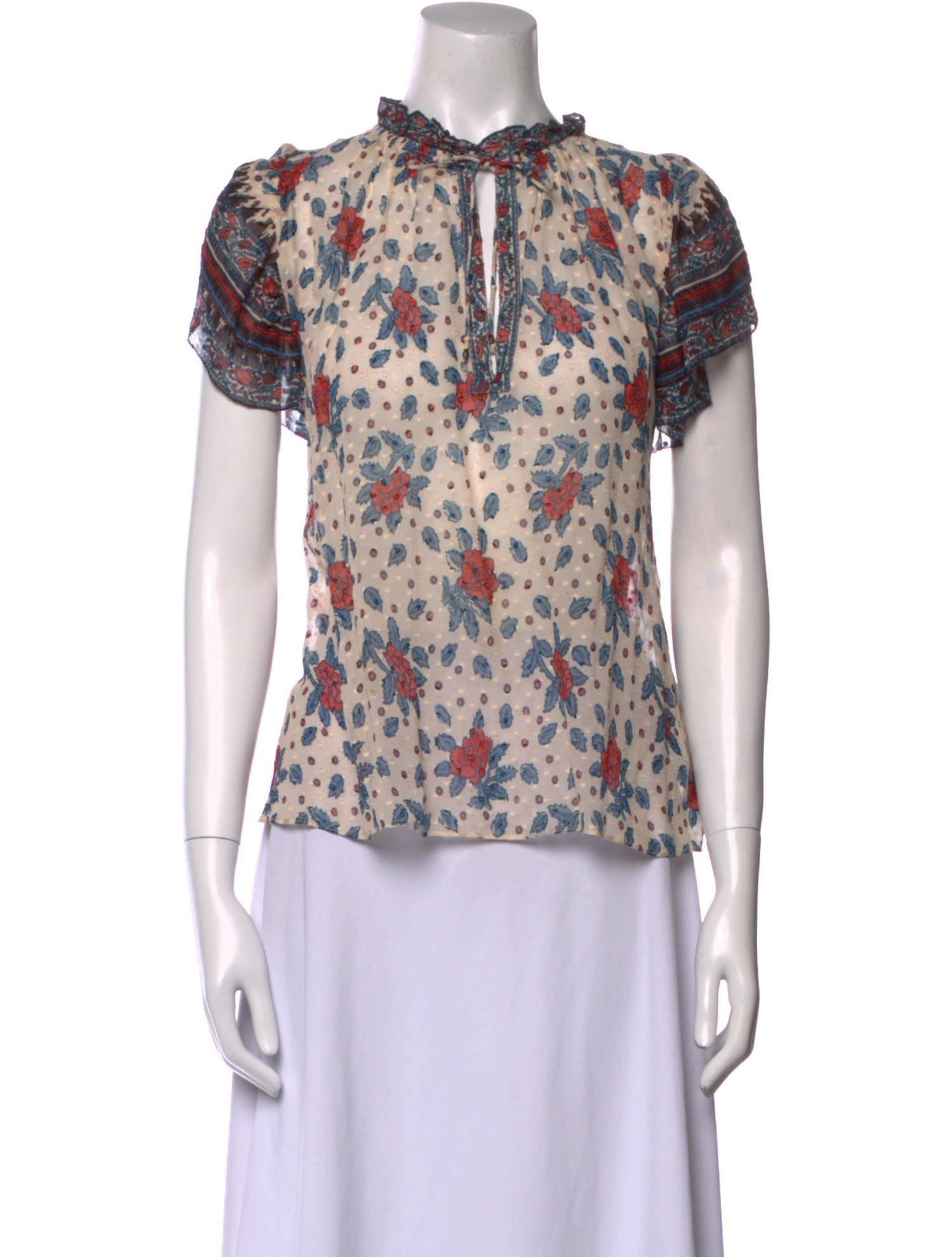 Ulla Johnson Silk Floral Print Blouse