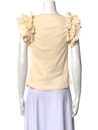Ulla Johnson Scoop Neck Short Sleeve Blouse
