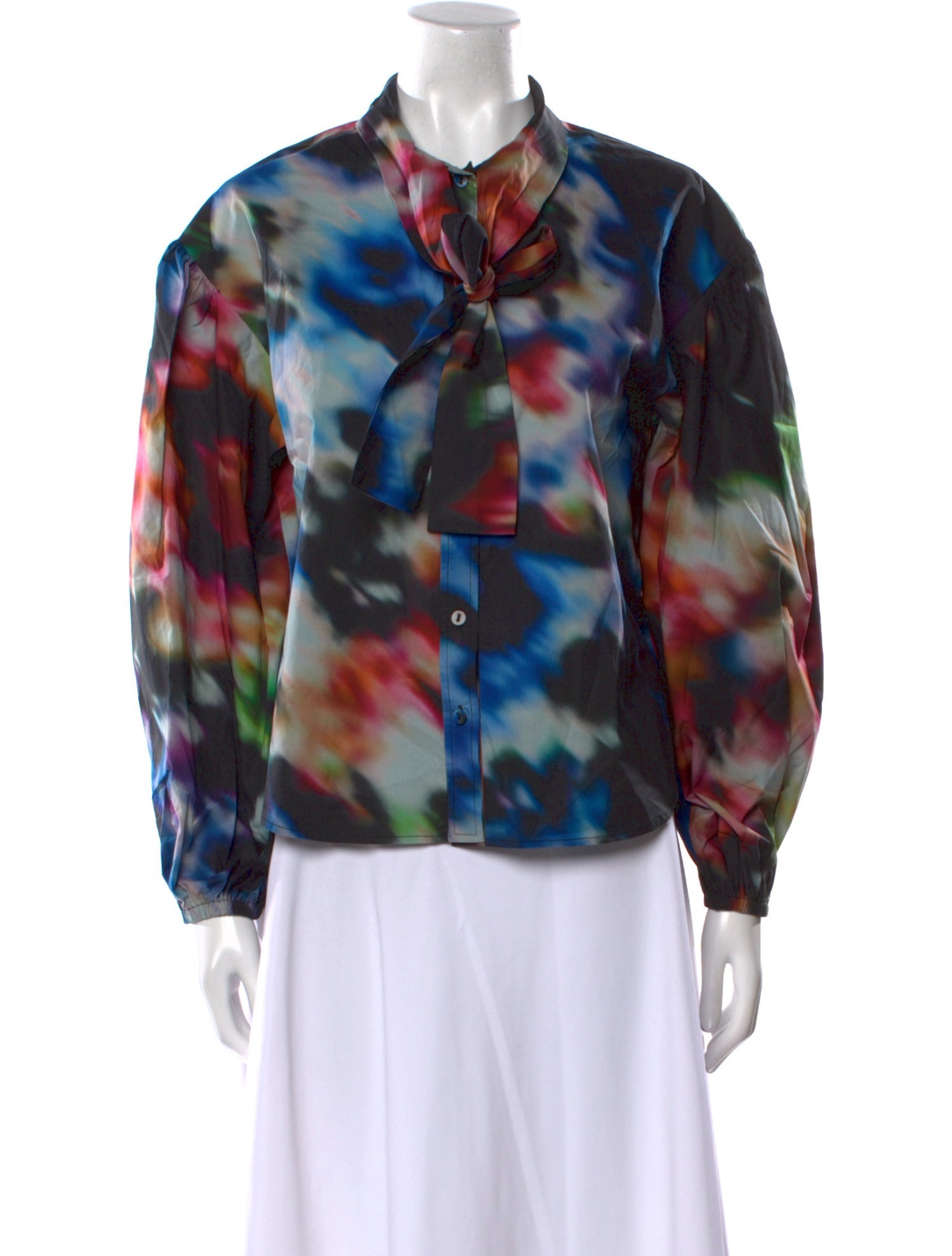 Ulla Johnson Tie-Dye Print Long Sleeve Button-Up Top w/ Tags