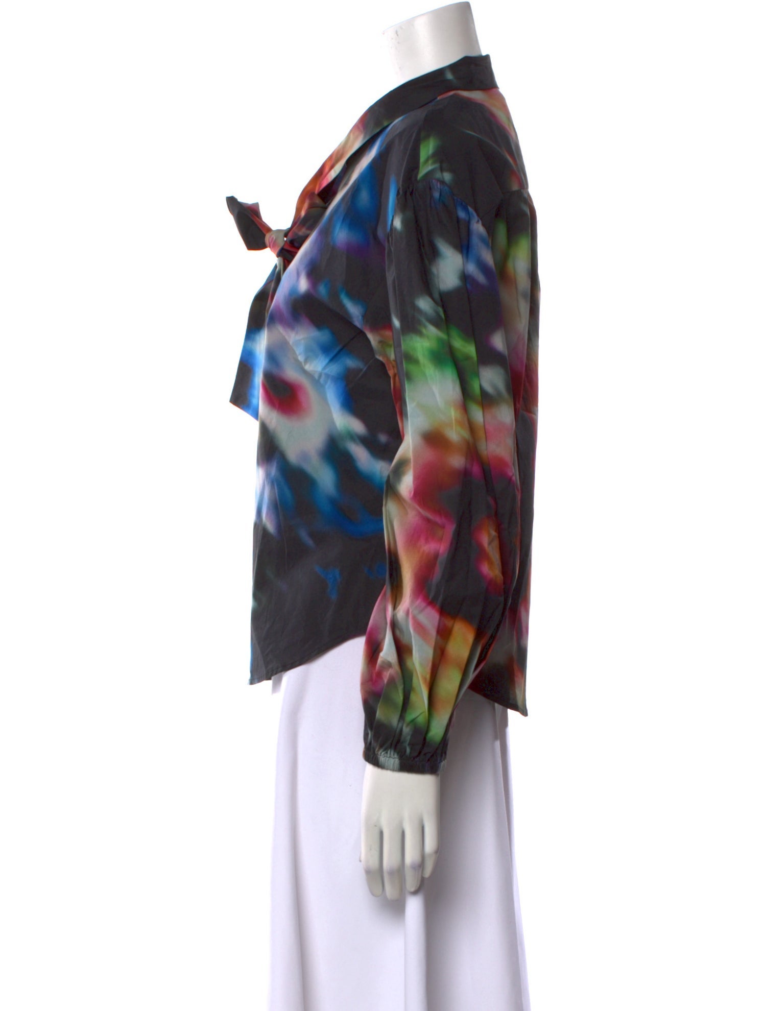 Ulla Johnson Tie-Dye Print Long Sleeve Button-Up Top w/ Tags