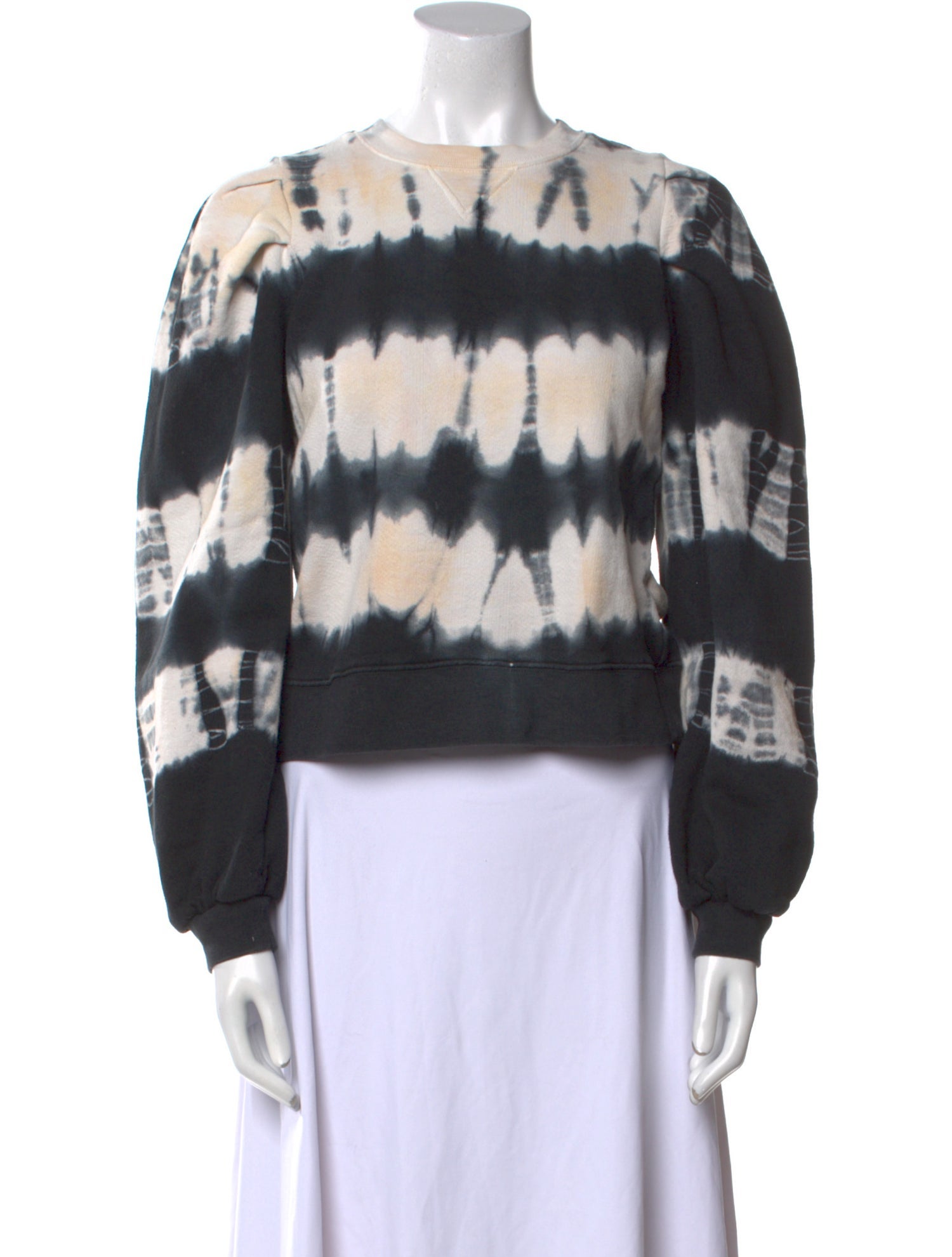 Ulla Johnson Tie-Dye Print Bateau Neckline Sweatshirt
