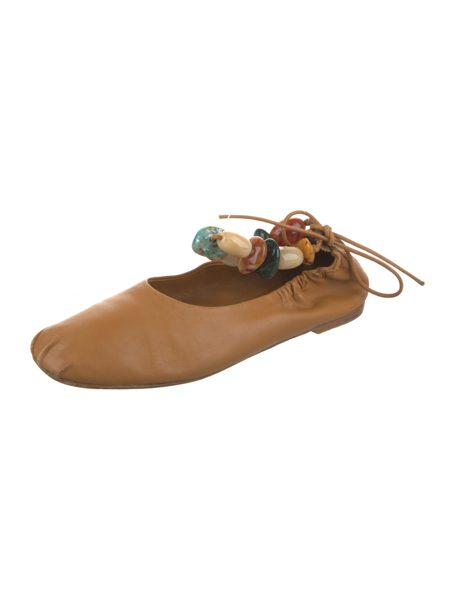 Ulla Johnson Leather Beaded Accents Flats