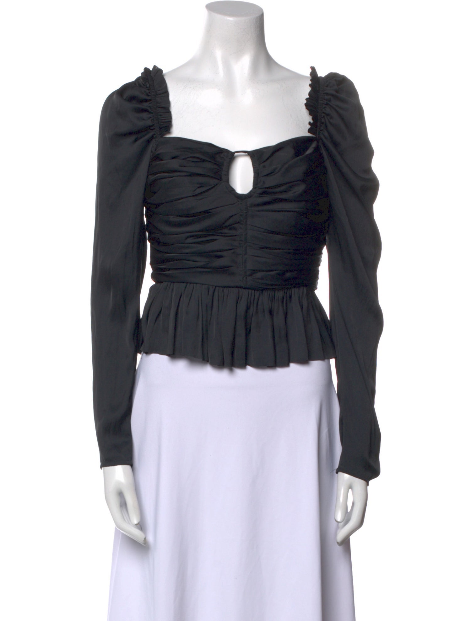 Ulla Johnson Square Neckline Long Sleeve Crop Top