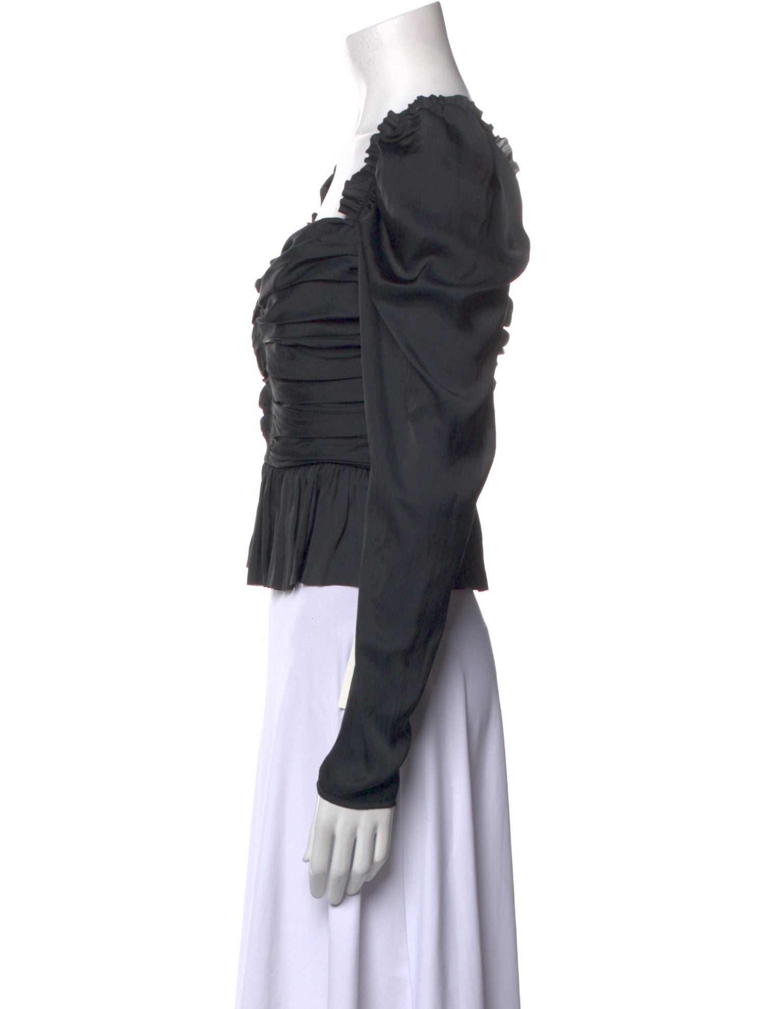 Ulla Johnson Square Neckline Long Sleeve Crop Top