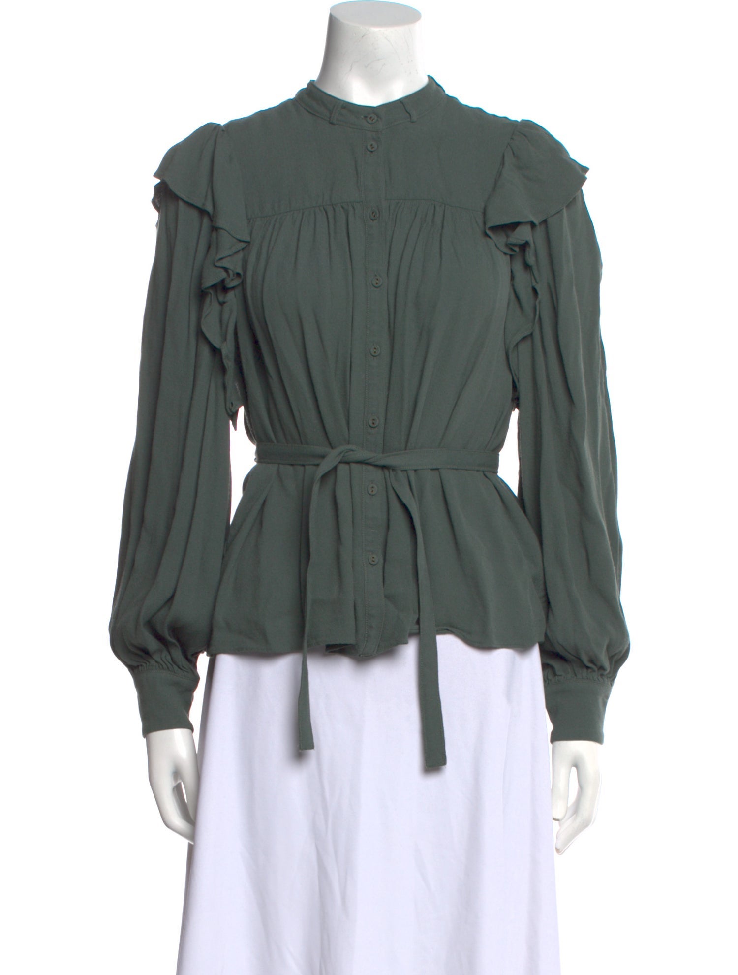 Ulla Johnson Mock Neck Long Sleeve Blouse