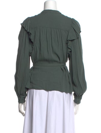 Ulla Johnson Mock Neck Long Sleeve Blouse