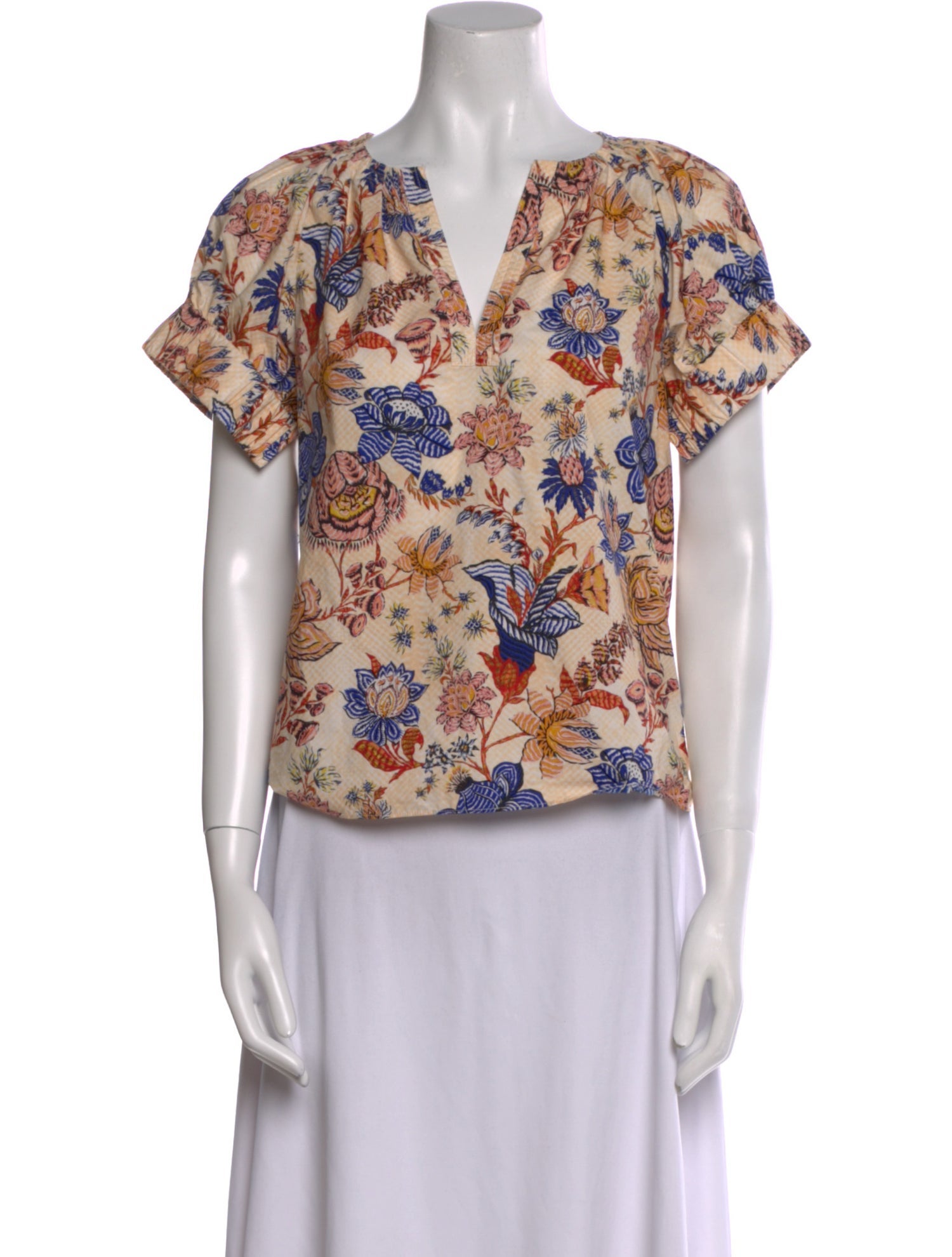 Ulla Johnson Floral Print V-Neck Blouse