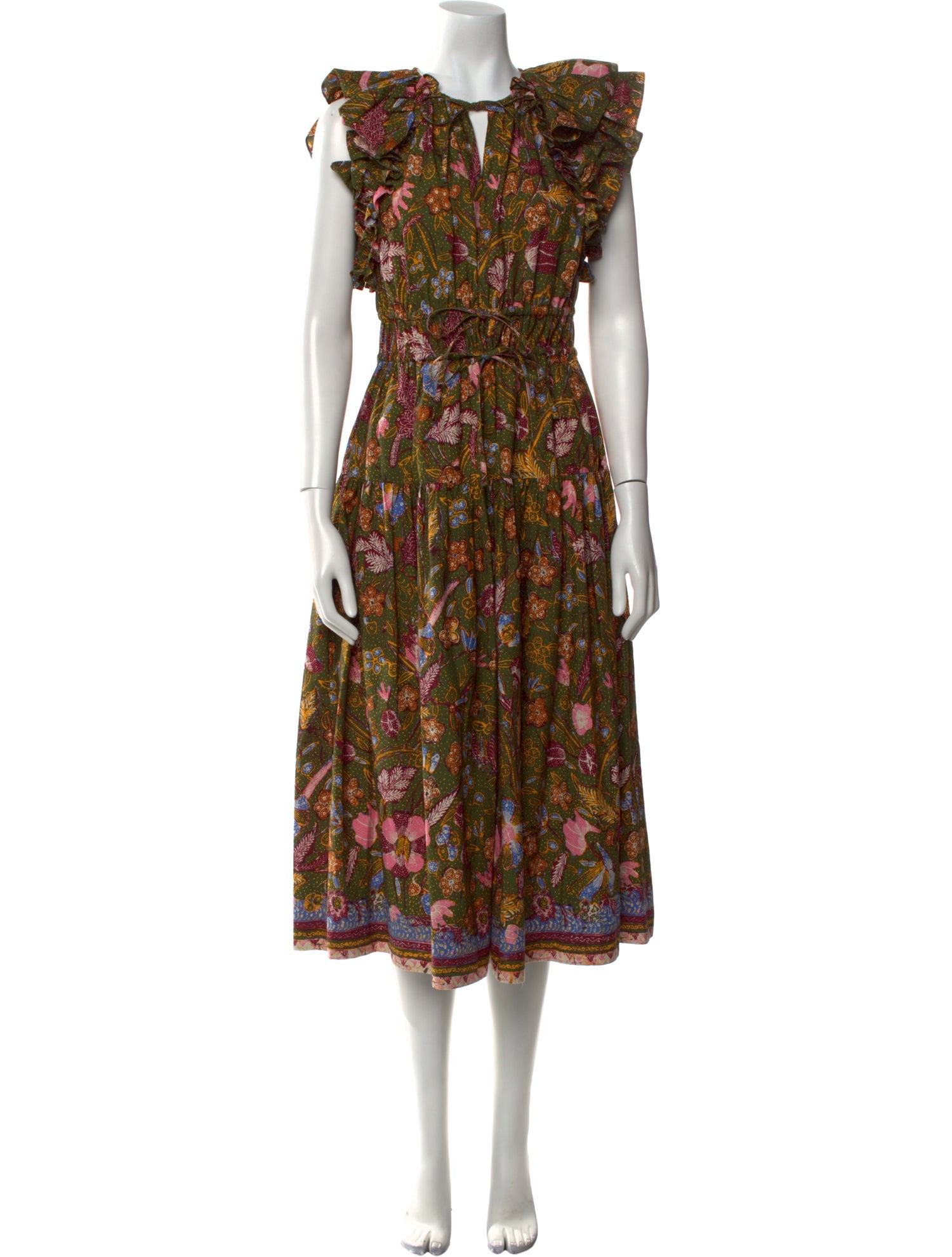 Ulla Johnson Floral Print Midi Length Dress