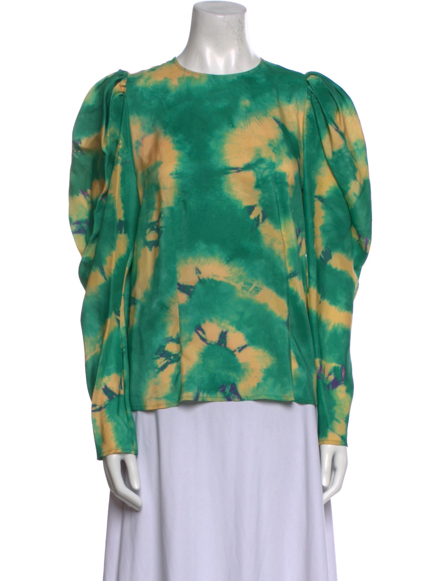 Ulla Johnson Silk Tie-Dye Print Blouse w/ Tags
