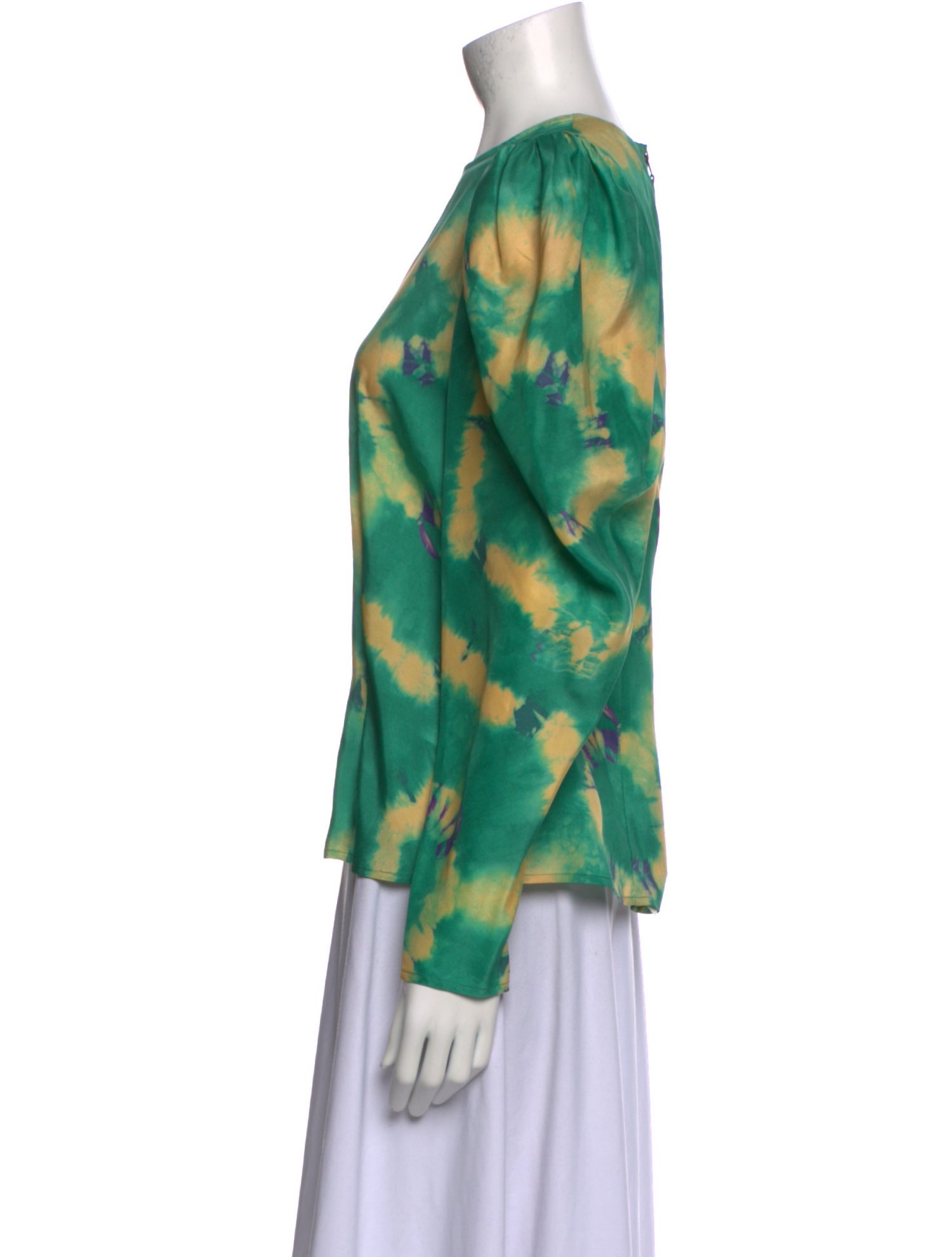 Ulla Johnson Silk Tie-Dye Print Blouse w/ Tags