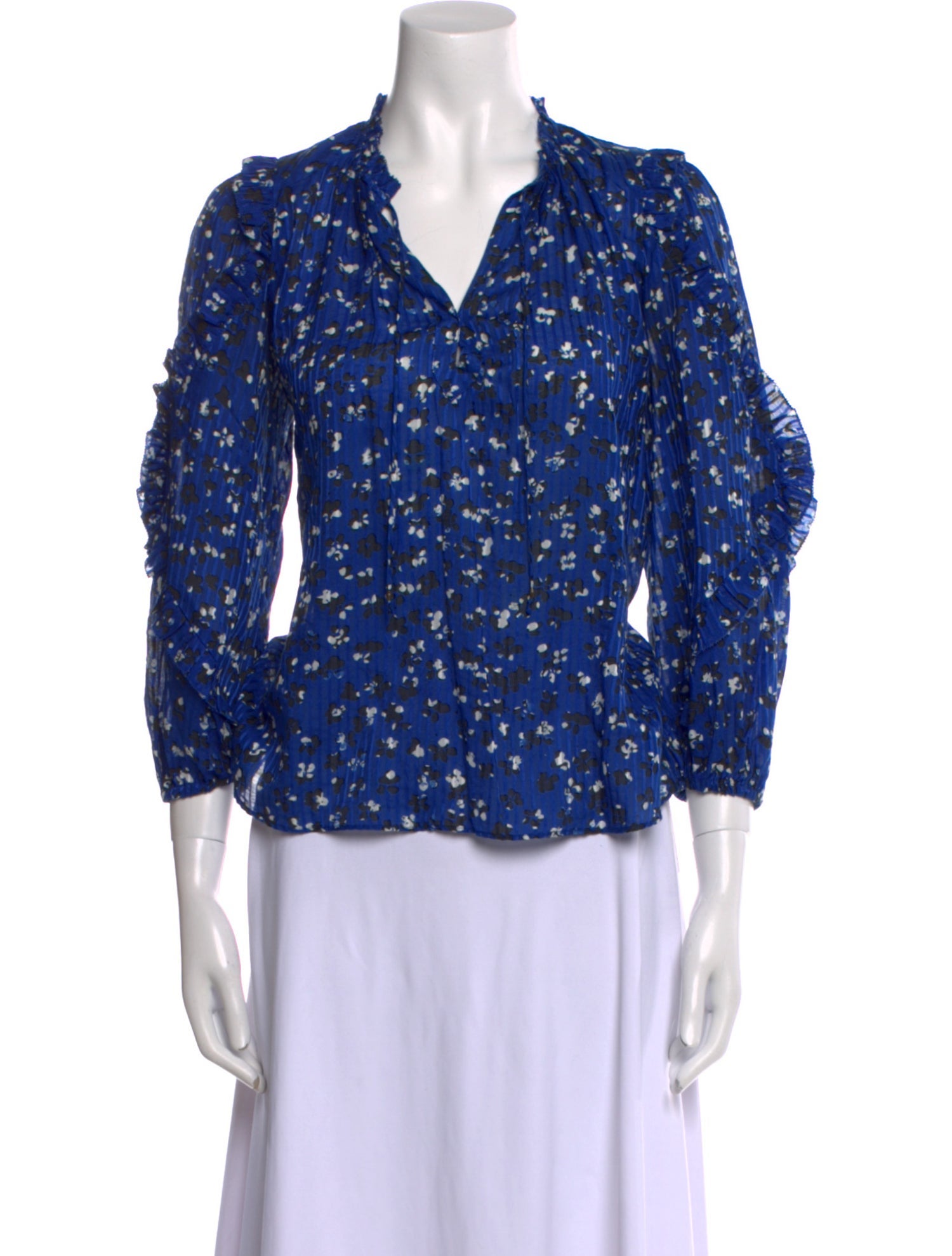 Ulla Johnson Floral Print V-Neck Blouse