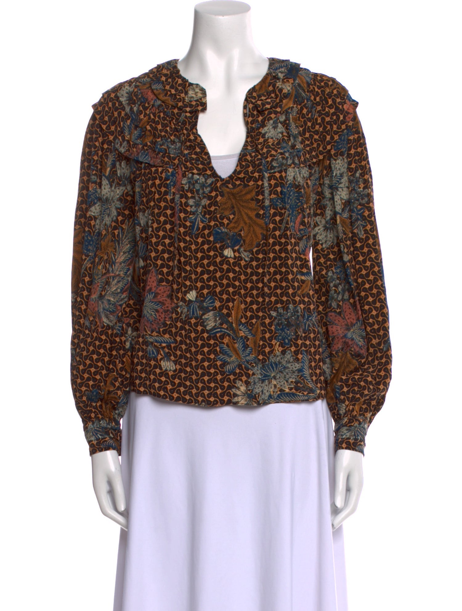 Ulla Johnson Silk Floral Print Blouse