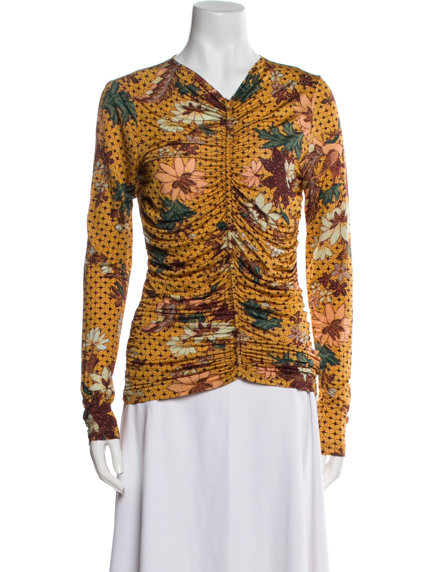Ulla Johnson Printed V-Neck Top