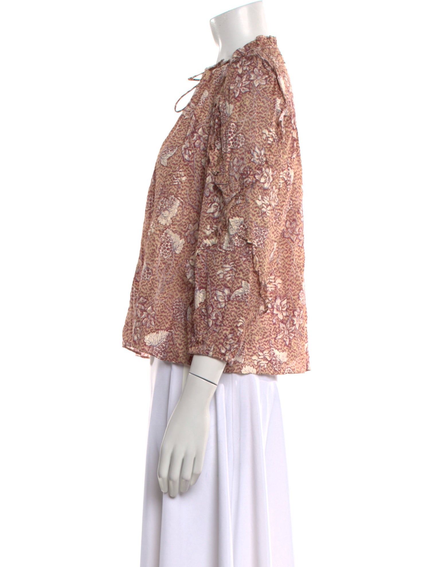 Ulla Johnson Floral Print Mock Neck Blouse