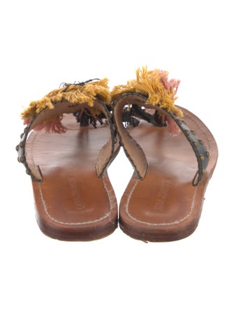 Ulla Johnson Leather Floral Print Slides