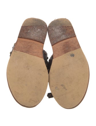 Ulla Johnson Leather Floral Print Slides