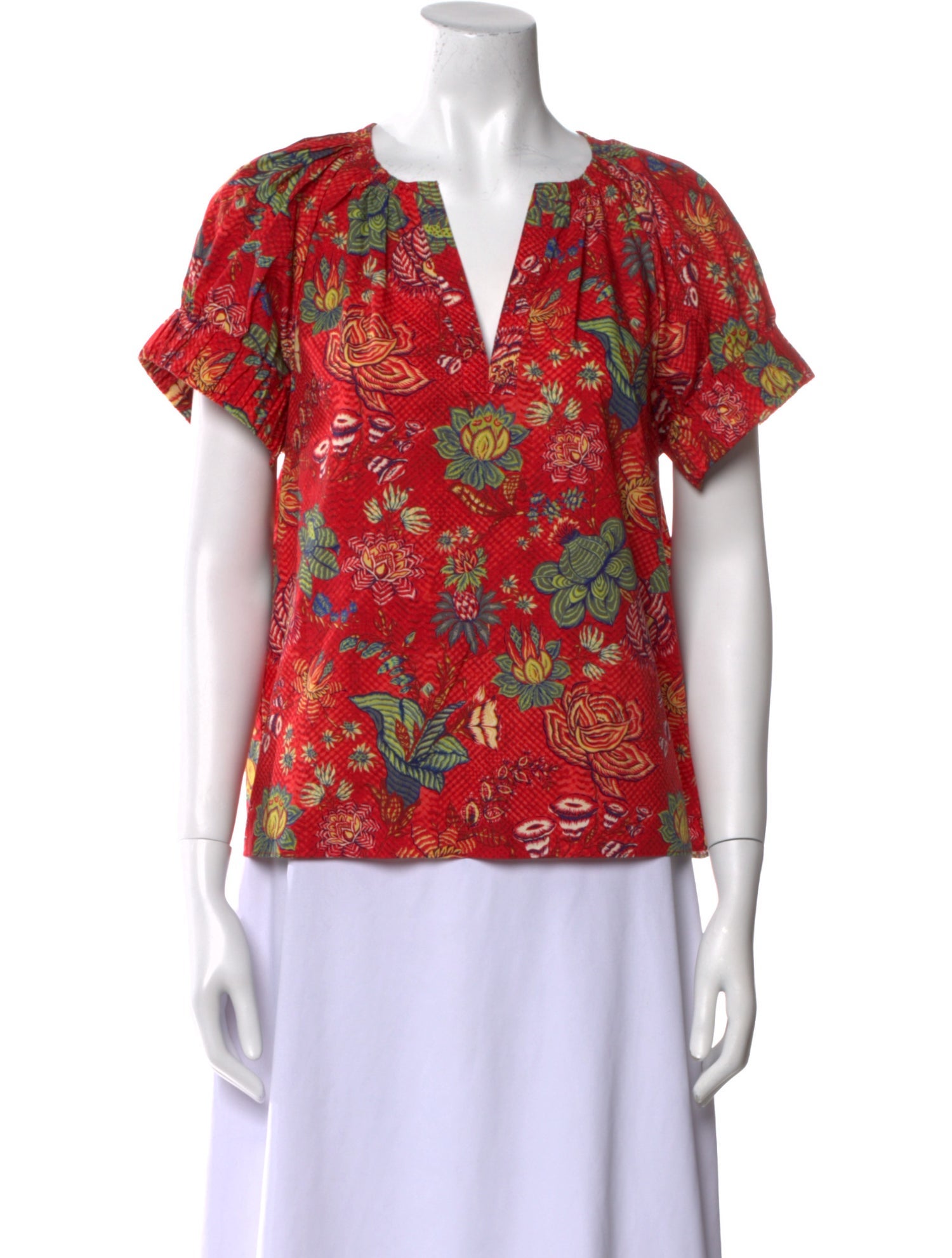 Ulla Johnson Floral Print V-Neck Blouse
