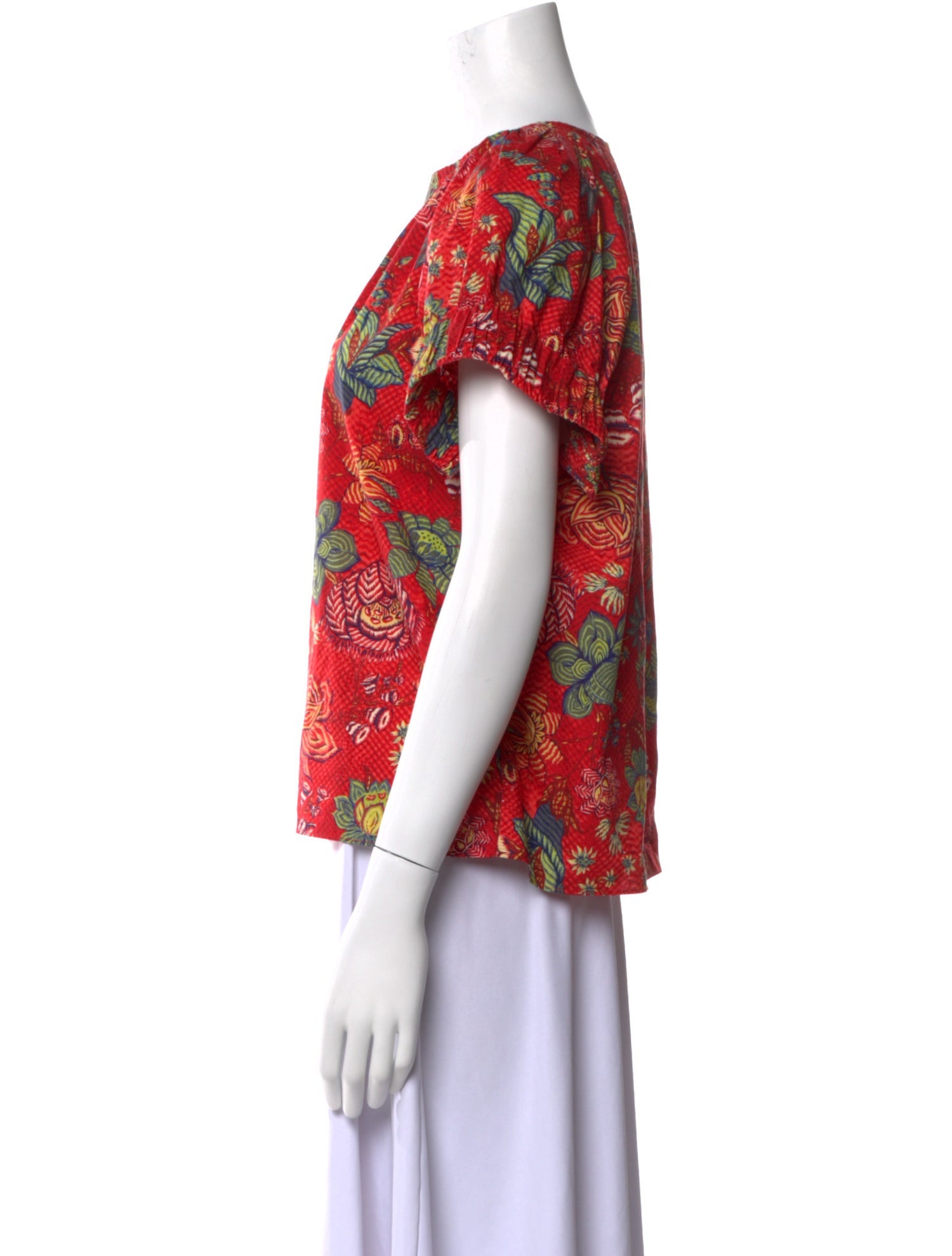 Ulla Johnson Floral Print V-Neck Blouse