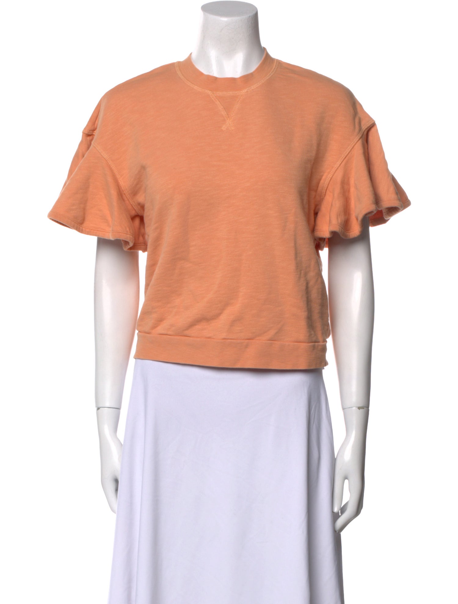 Ulla Johnson Crew Neck Short Sleeve Crop Top
