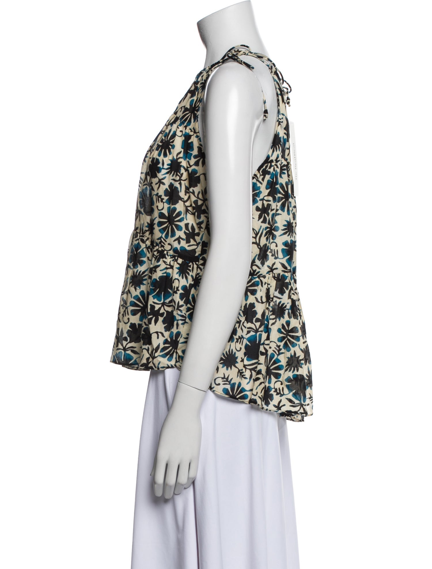 Ulla Johnson Floral Print Square Neckline Blouse