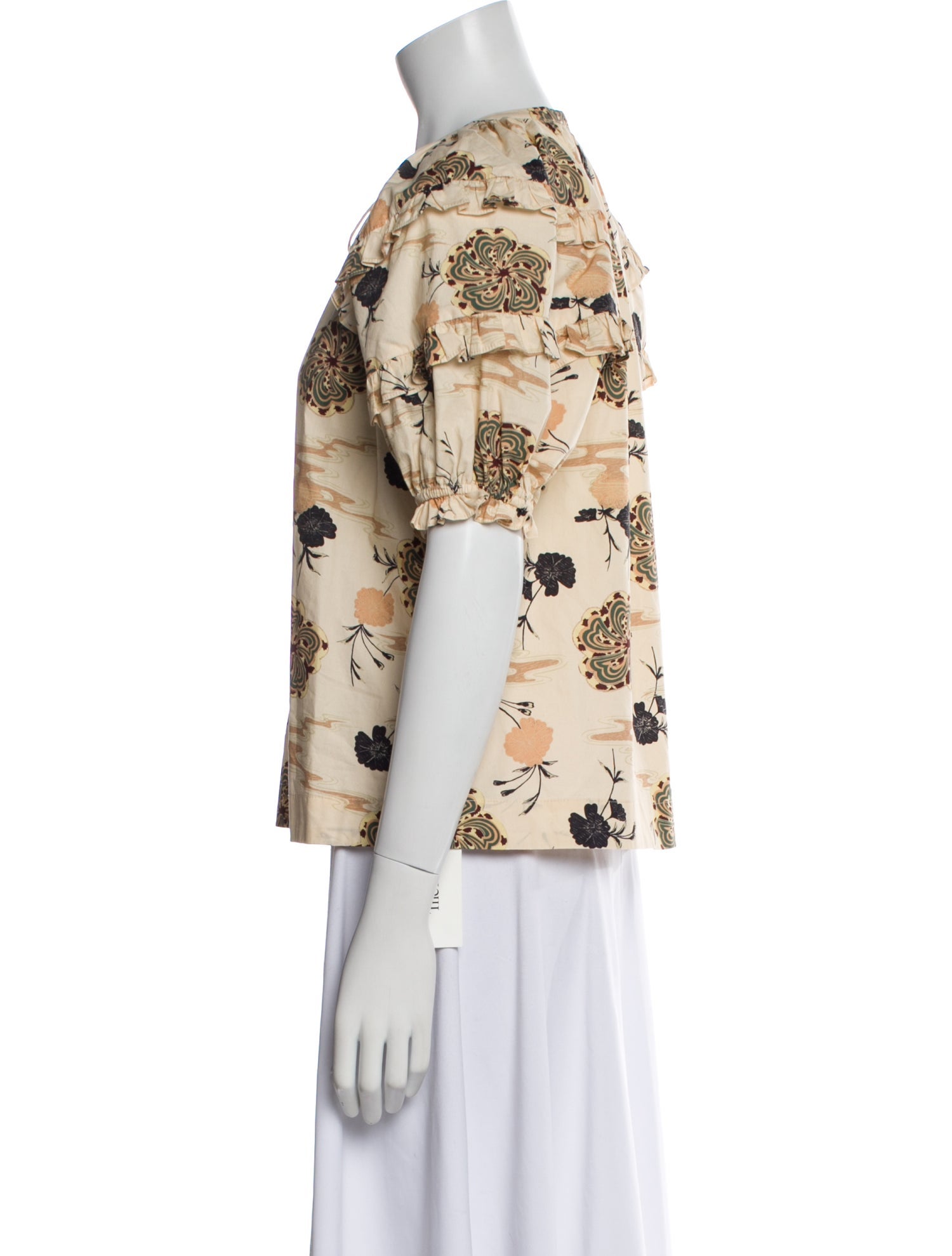 Ulla Johnson Floral Print V-Neck Blouse